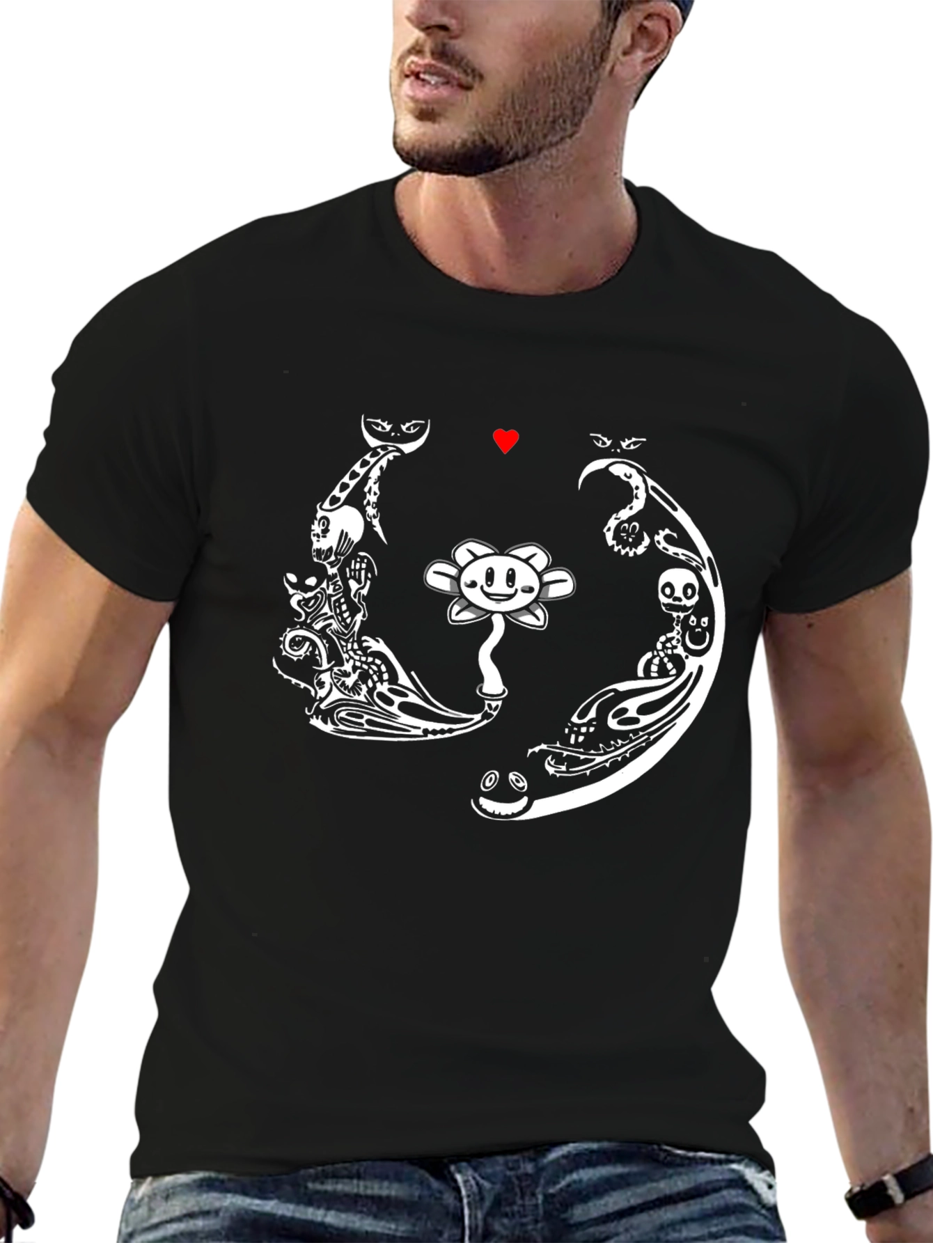 Undertale Flowey T-Shirt - Black Cotton Blend Graphic Tee