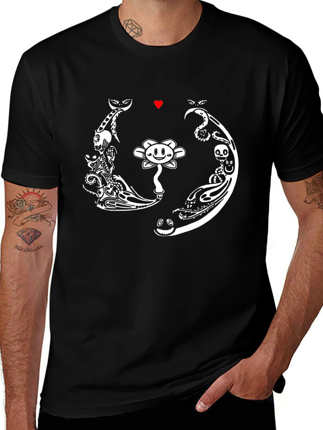 Undertale Flowey T-Shirt - Black Cotton Blend Graphic Tee