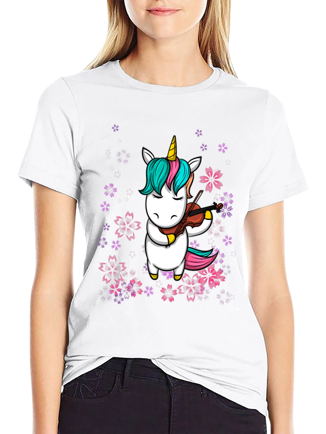 Unicorn Violinist Graphic Tee