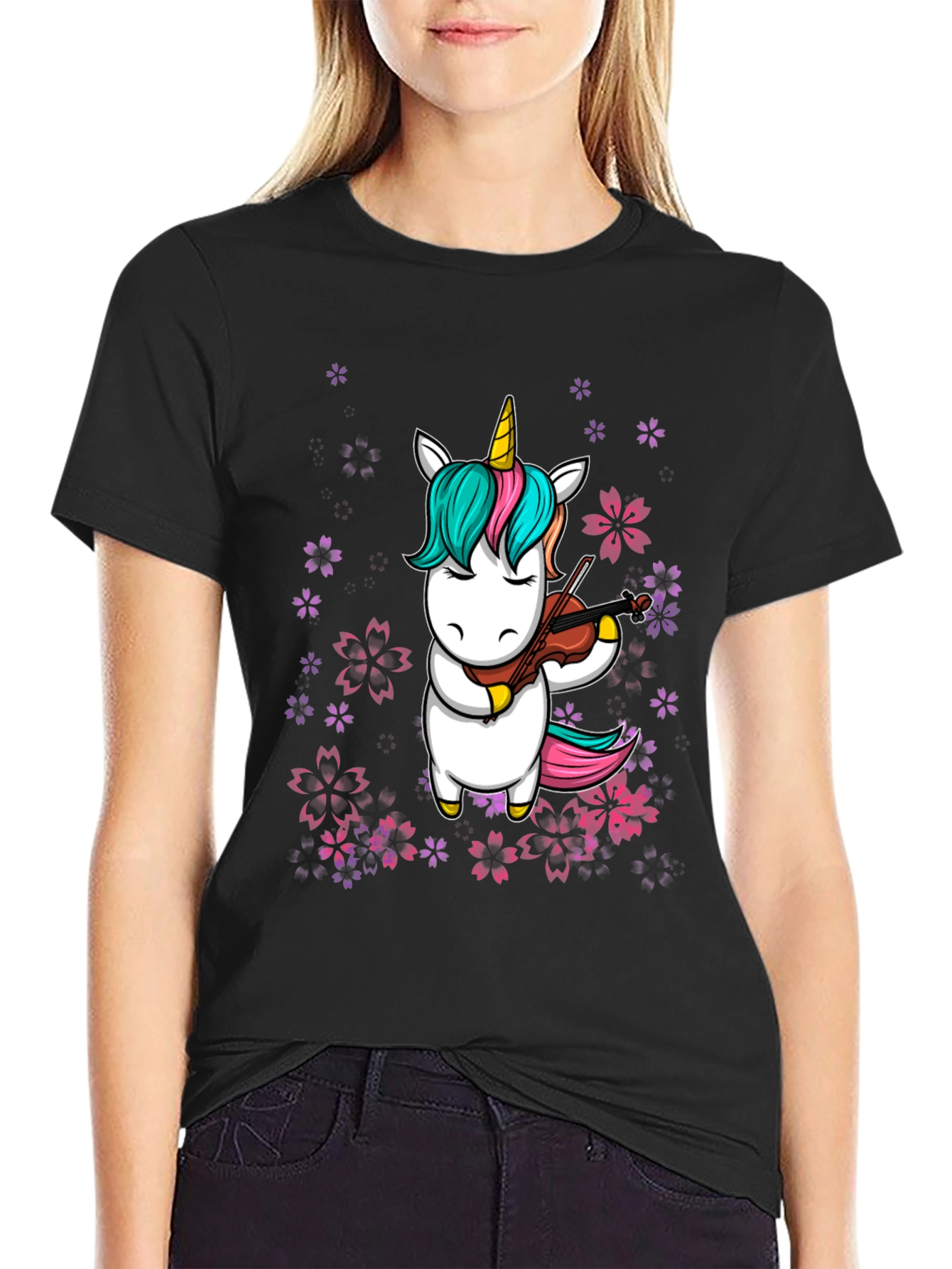 Unicorn Violinist Graphic Tee