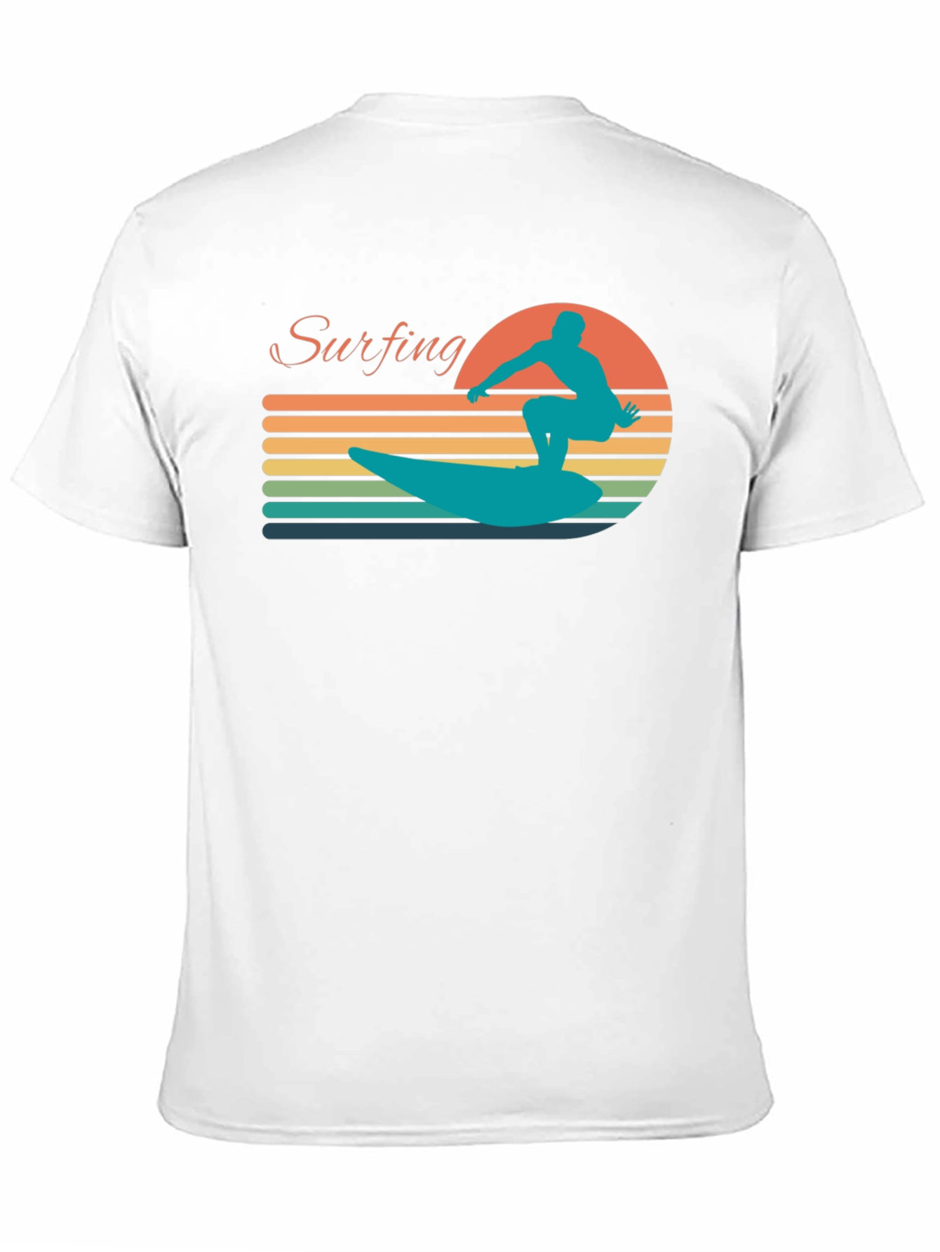 Retro Surfing Silhouette Graphic Tee