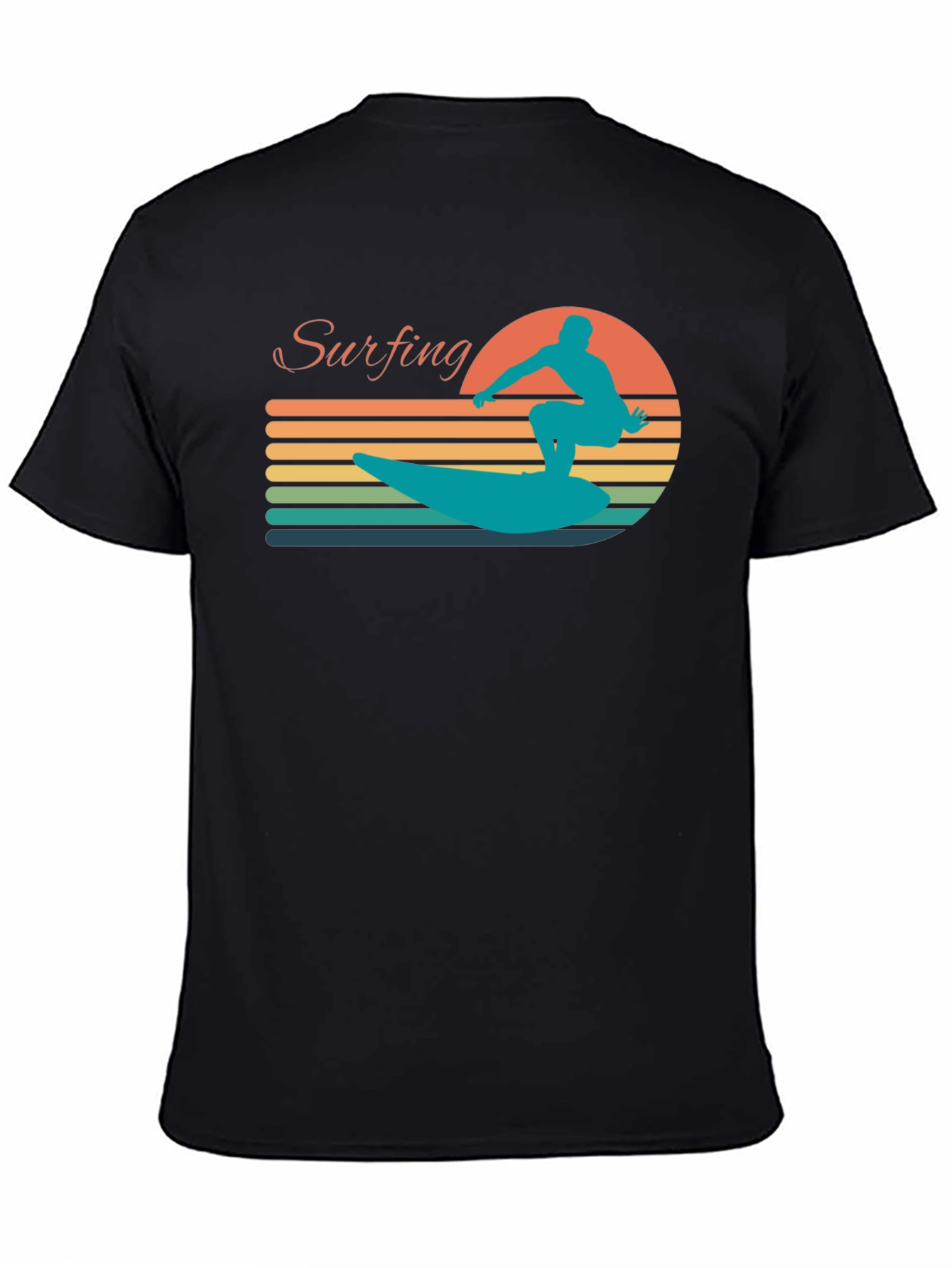 Retro Surfing Silhouette Graphic Tee