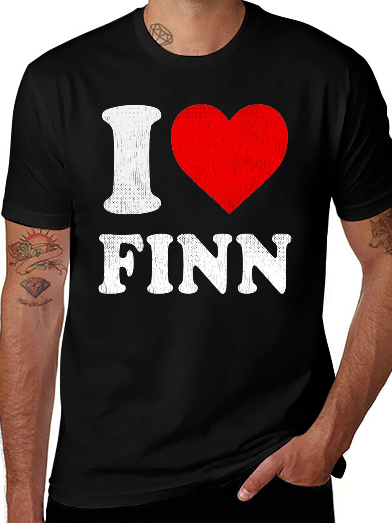 I Heart Finn T-Shirt - Black Graphic Tee