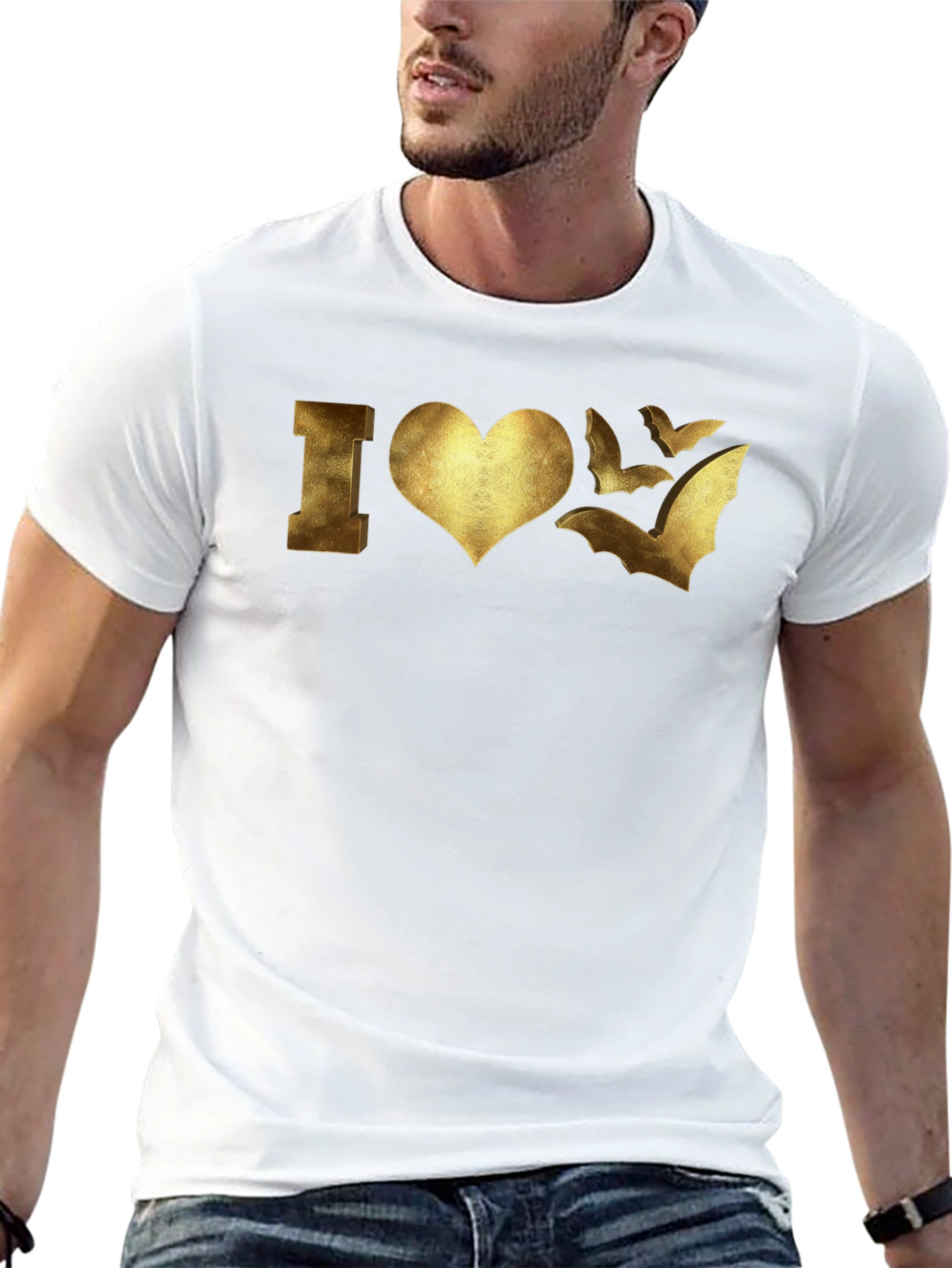 I Love Bats Graphic T-Shirt - Black