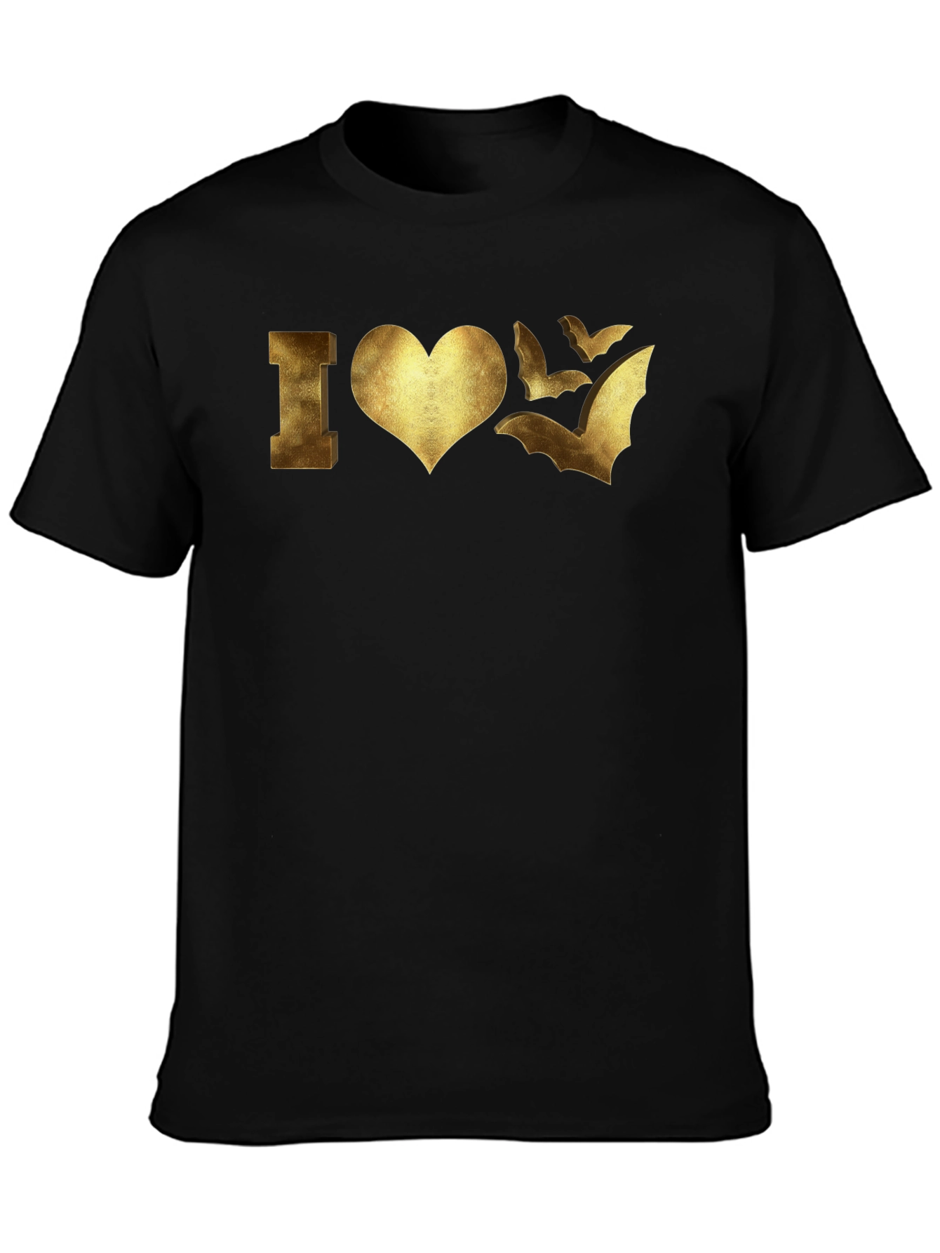 I Love Bats Graphic T-Shirt - Black
