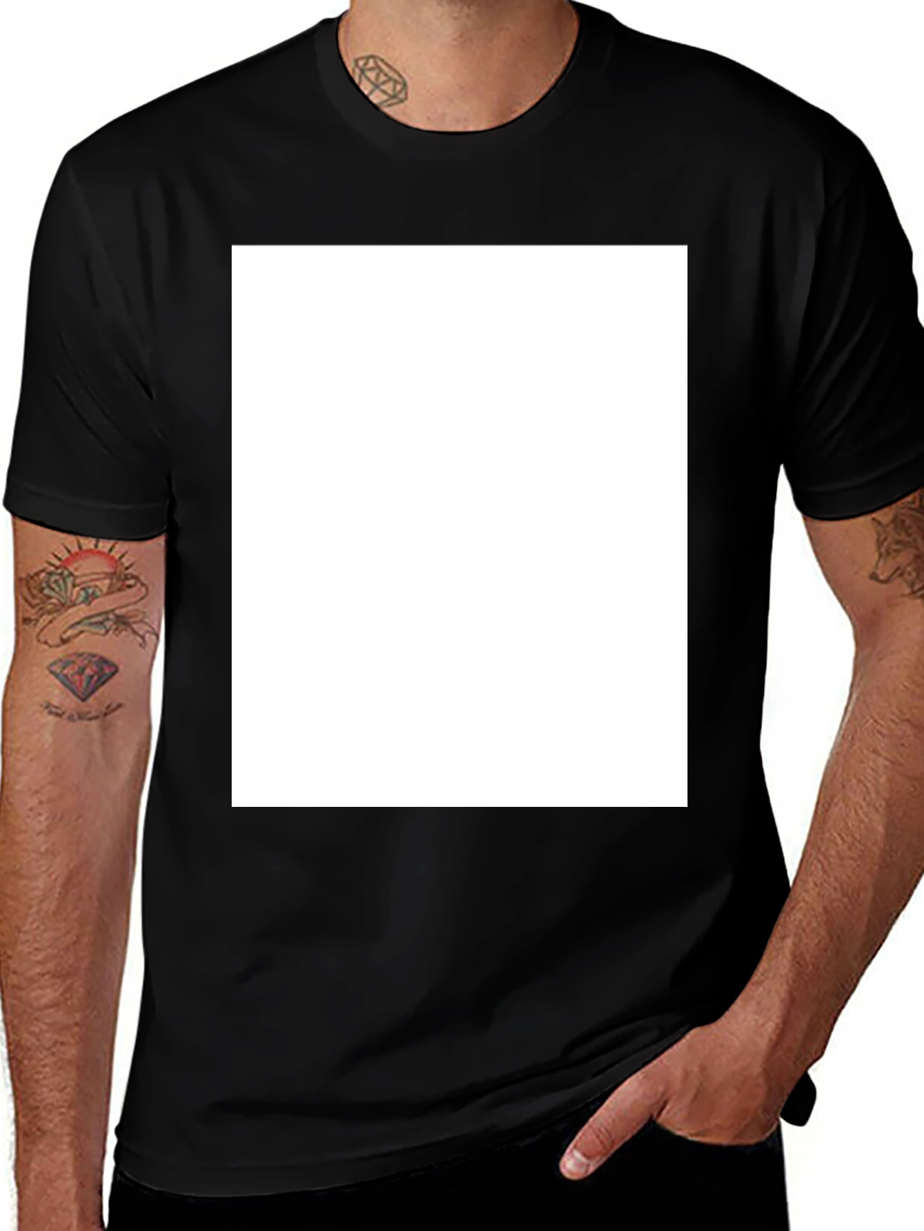Mens Black Crew Neck T-Shirt