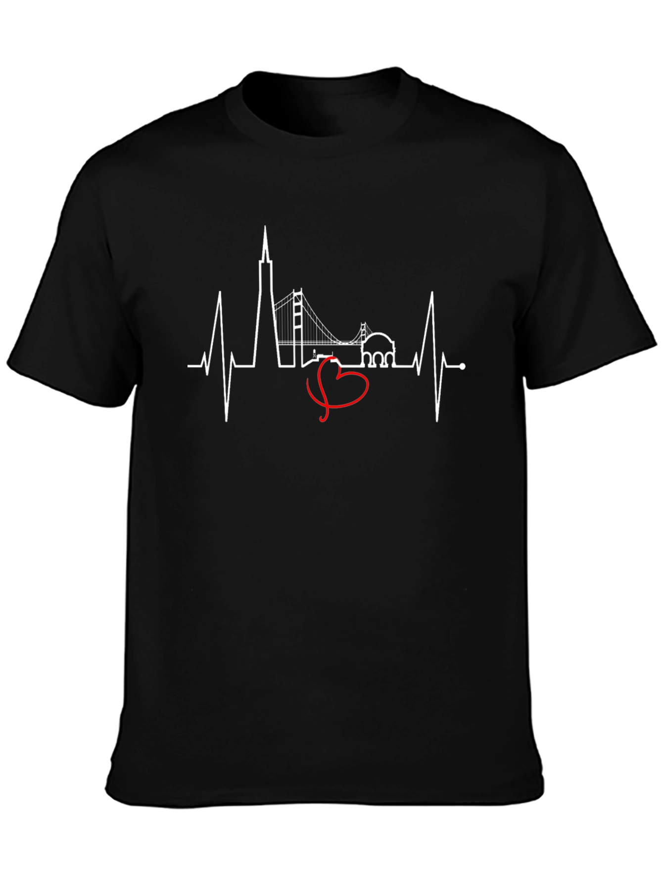 San Francisco Skyline Heartbeat T-Shirt