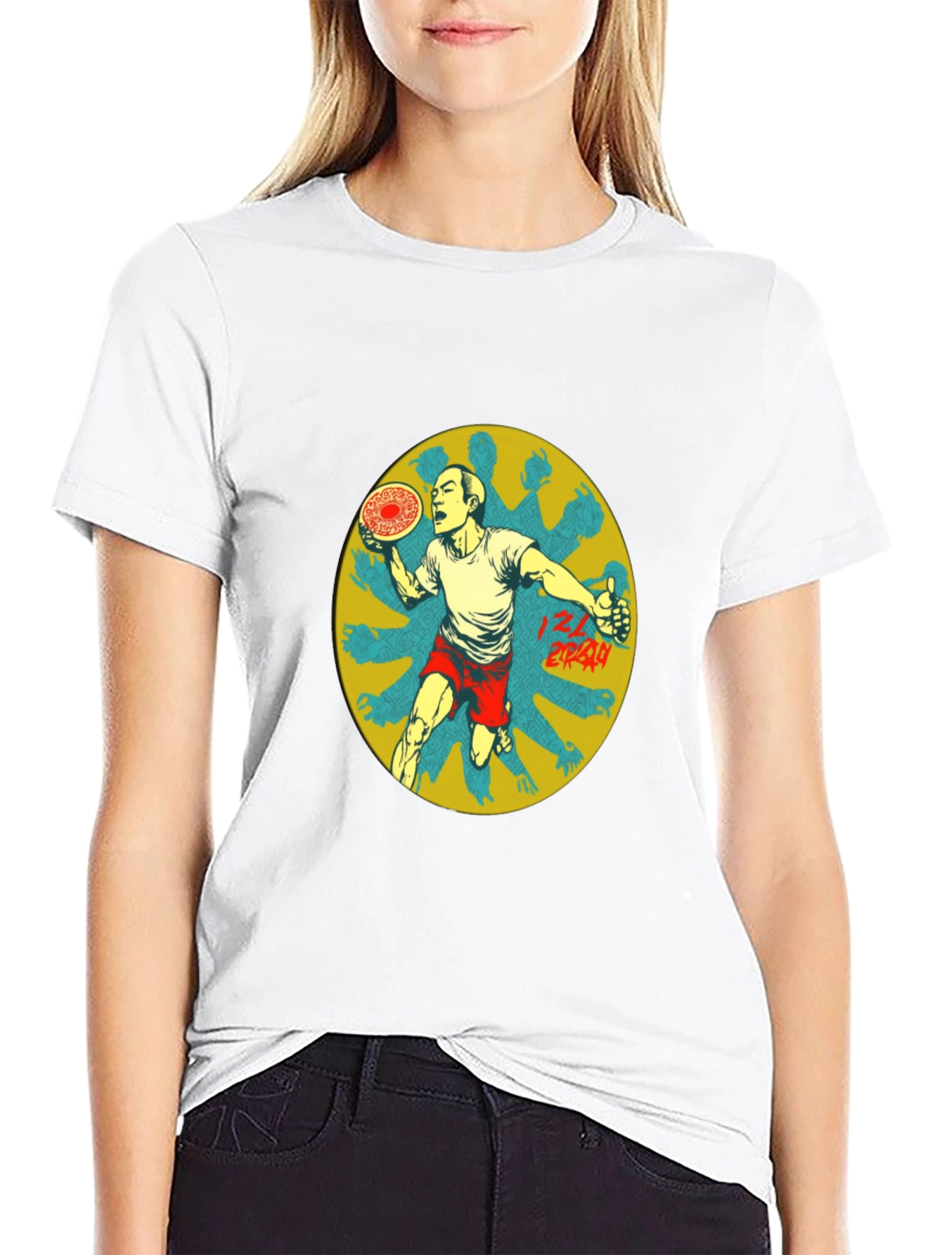 Graphic Print Tee - Ultimate Frisbee Thrower Design