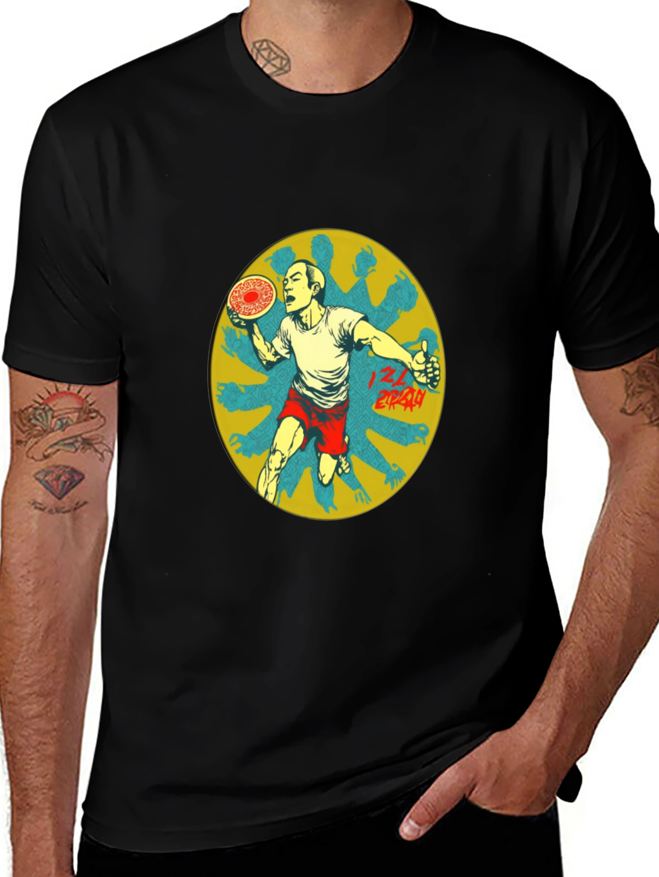 Graphic Print Tee - Ultimate Frisbee Thrower Design