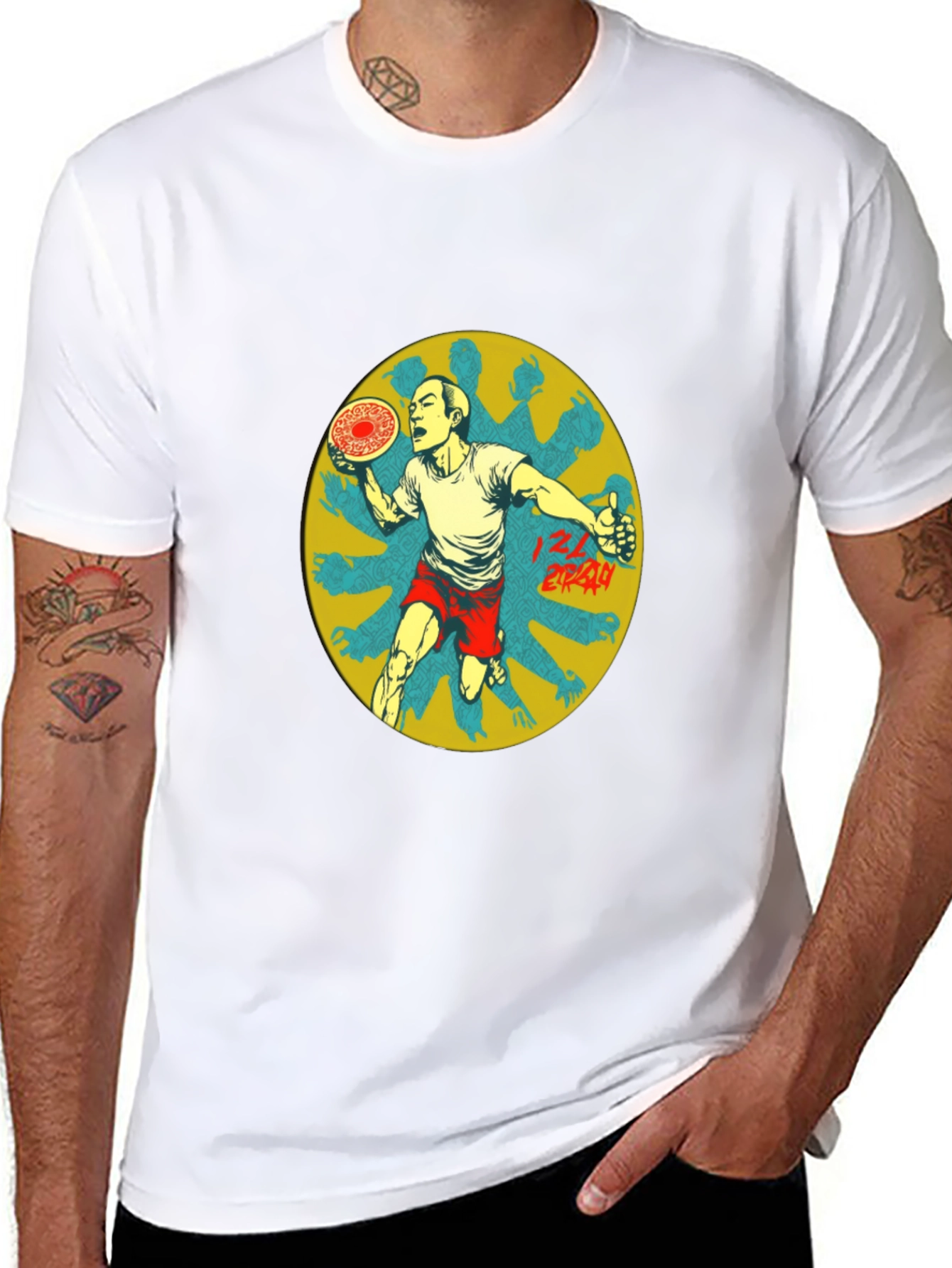 Graphic Print Tee - Ultimate Frisbee Thrower Design