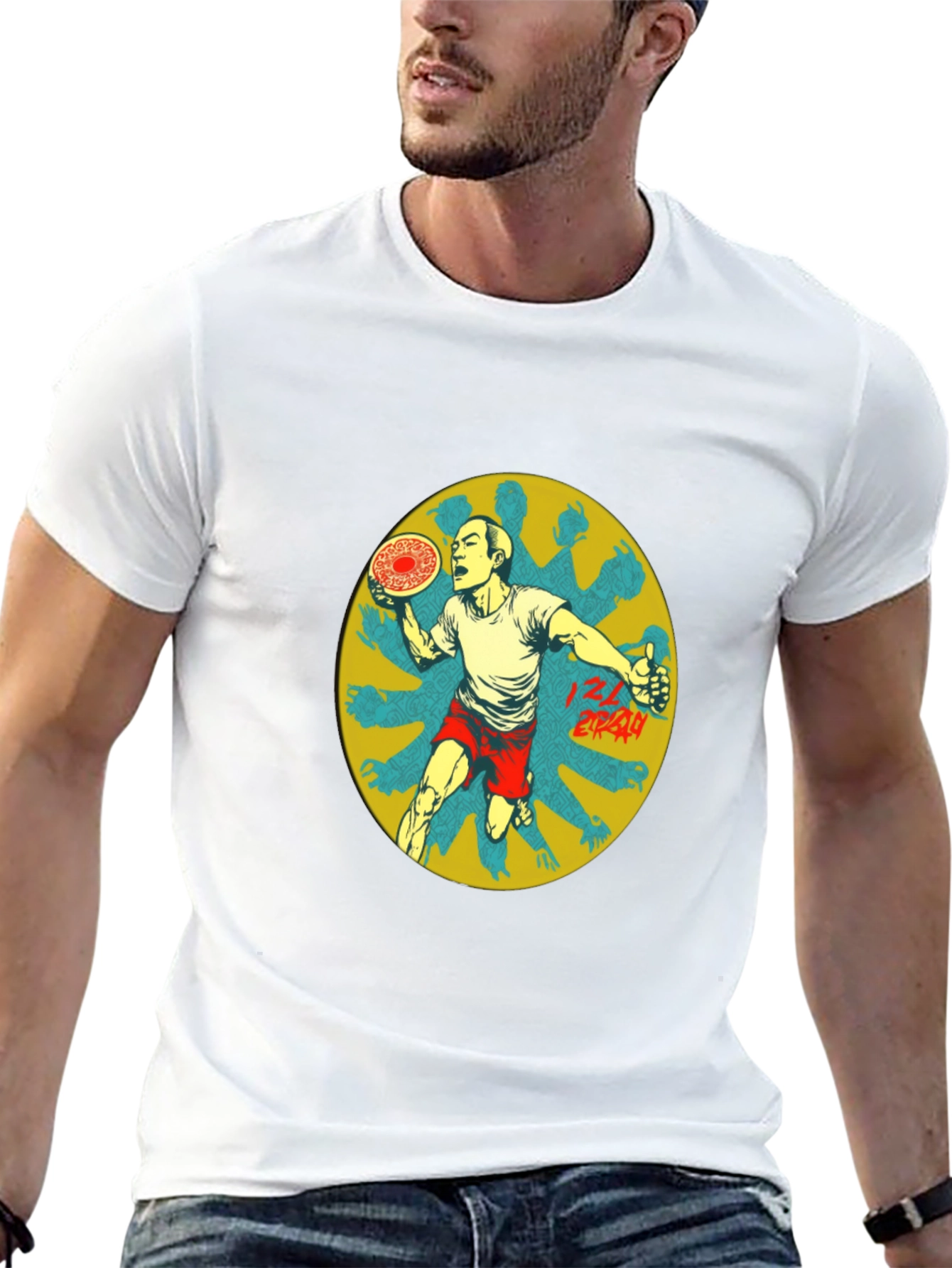 Graphic Print Tee - Ultimate Frisbee Thrower Design
