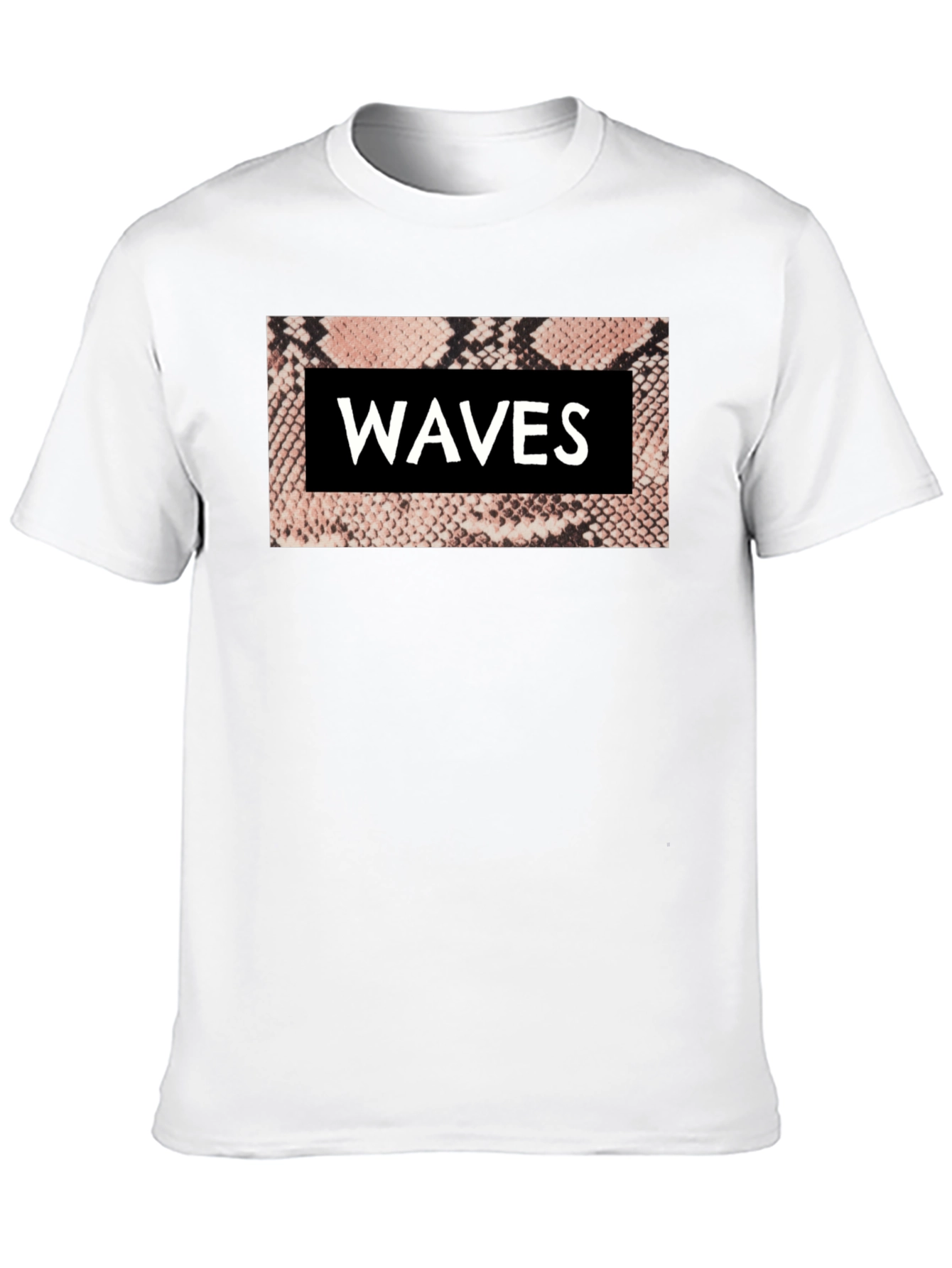 Waves Snake Print Graphic Tee - Black