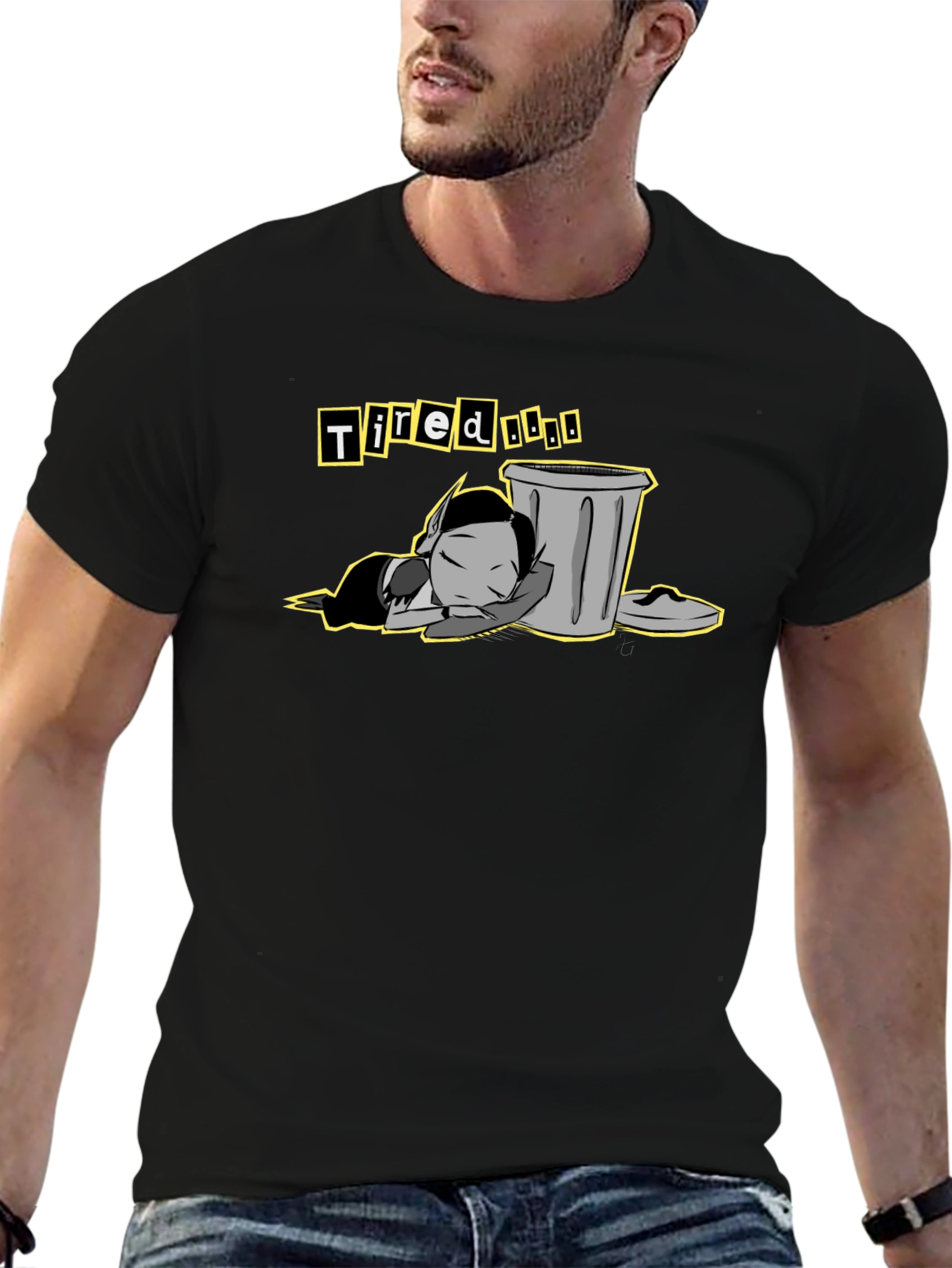 Tired Meme T-Shirt - Black Cotton Tee