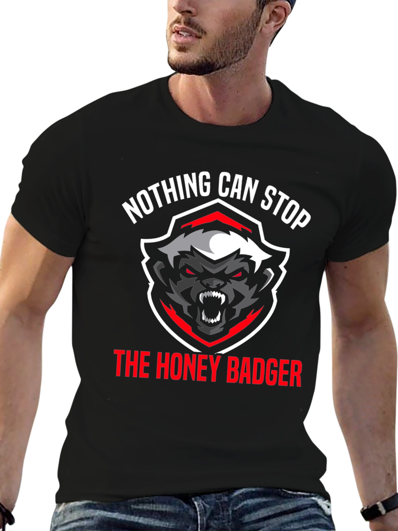 Honey Badger Graphic T-Shirt - Nothing Can Stop It!