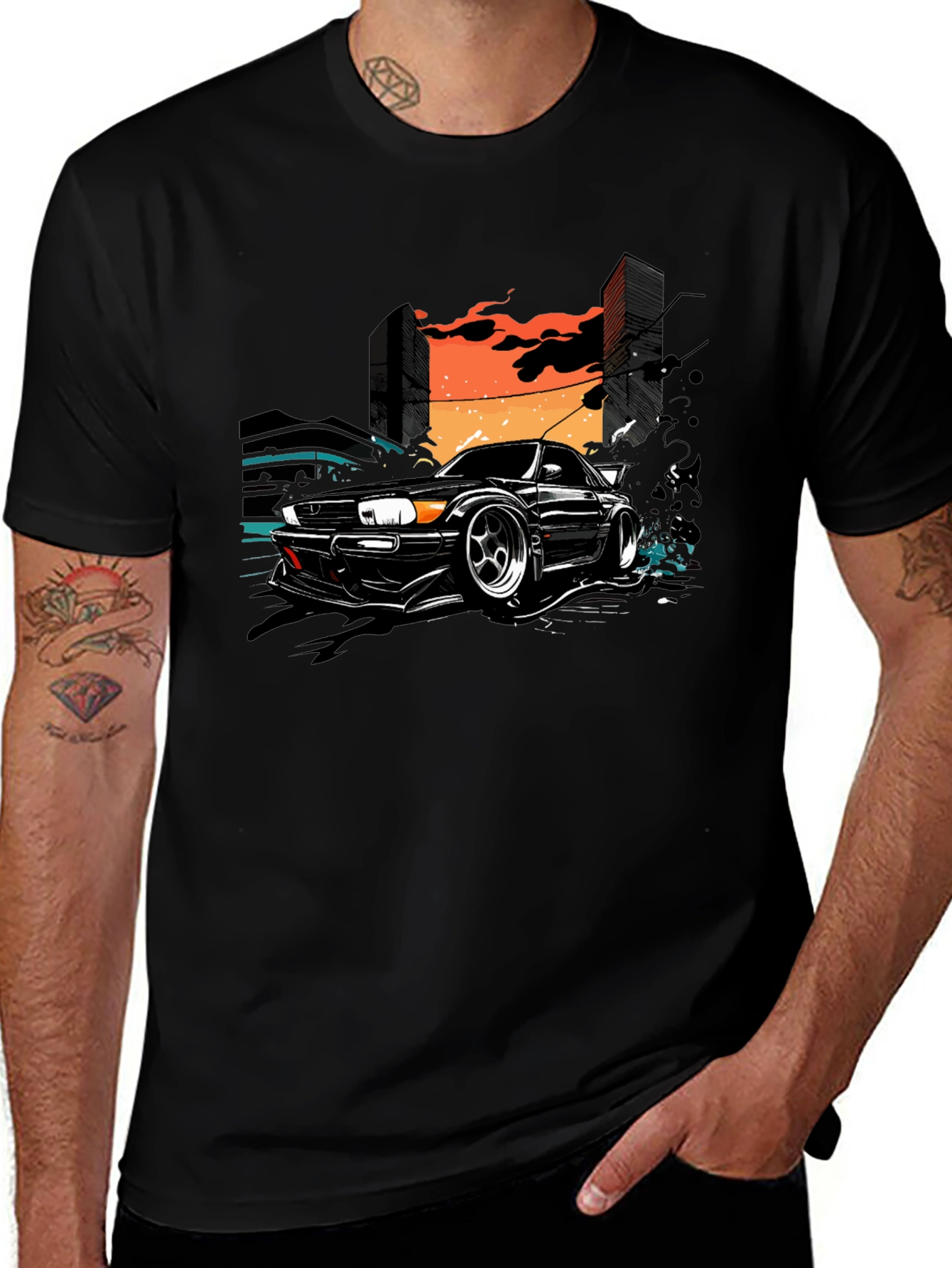 Urban Drift Tee - Car & City Graphic