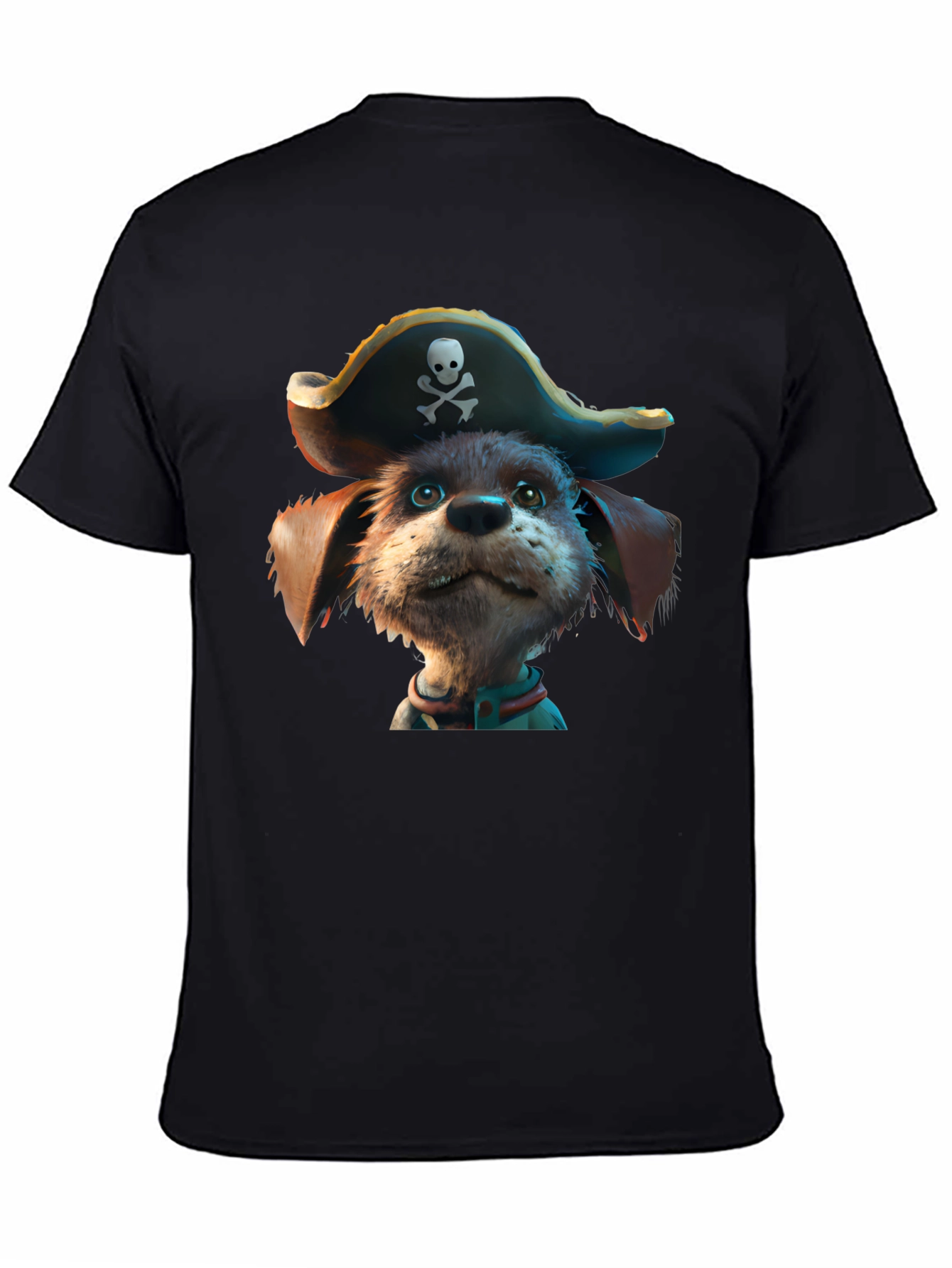 Pirate Dog Graphic T-Shirt - Black Cotton Tee