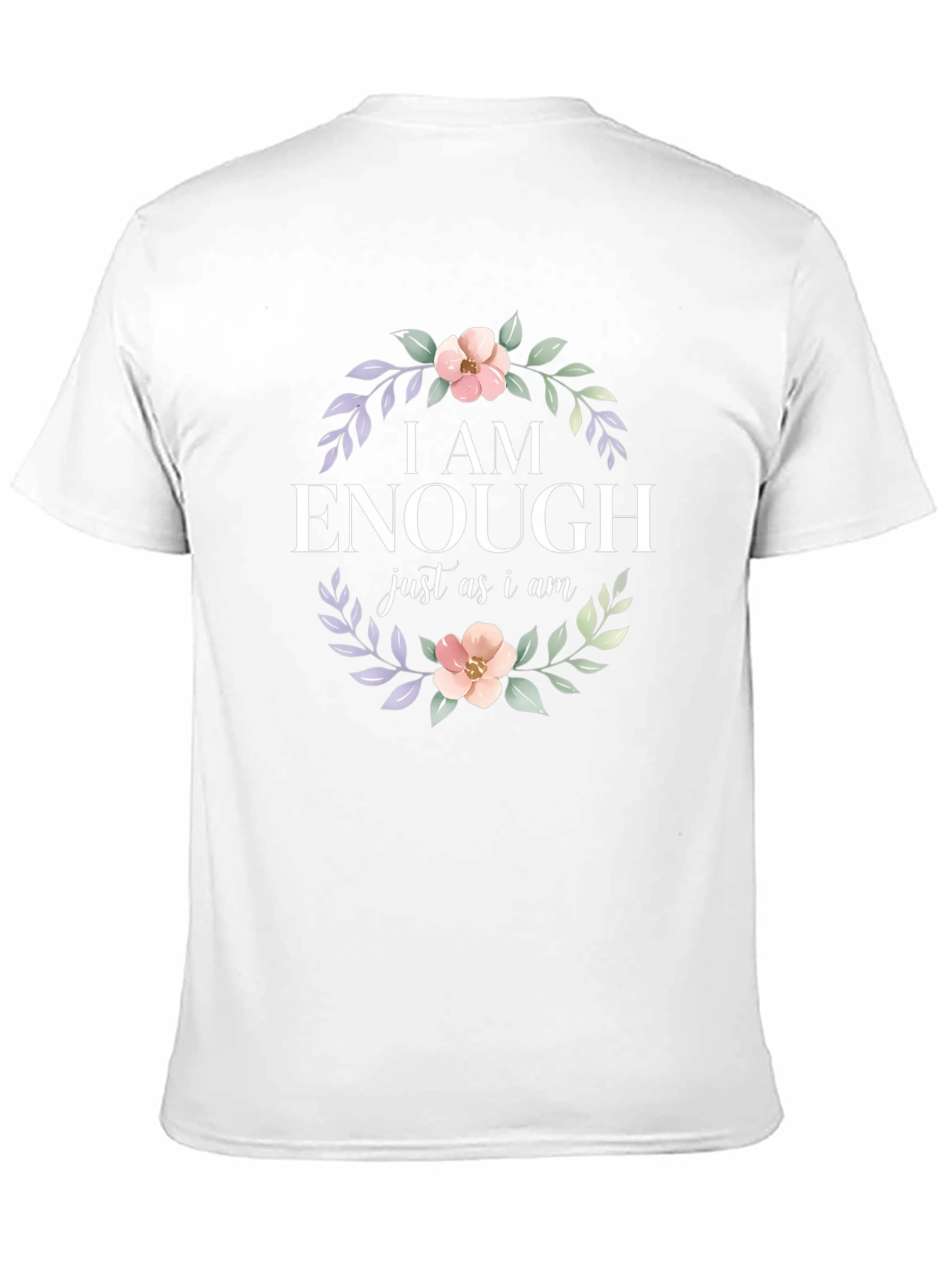 I AM ENOUGH Floral Graphic Tee - Black