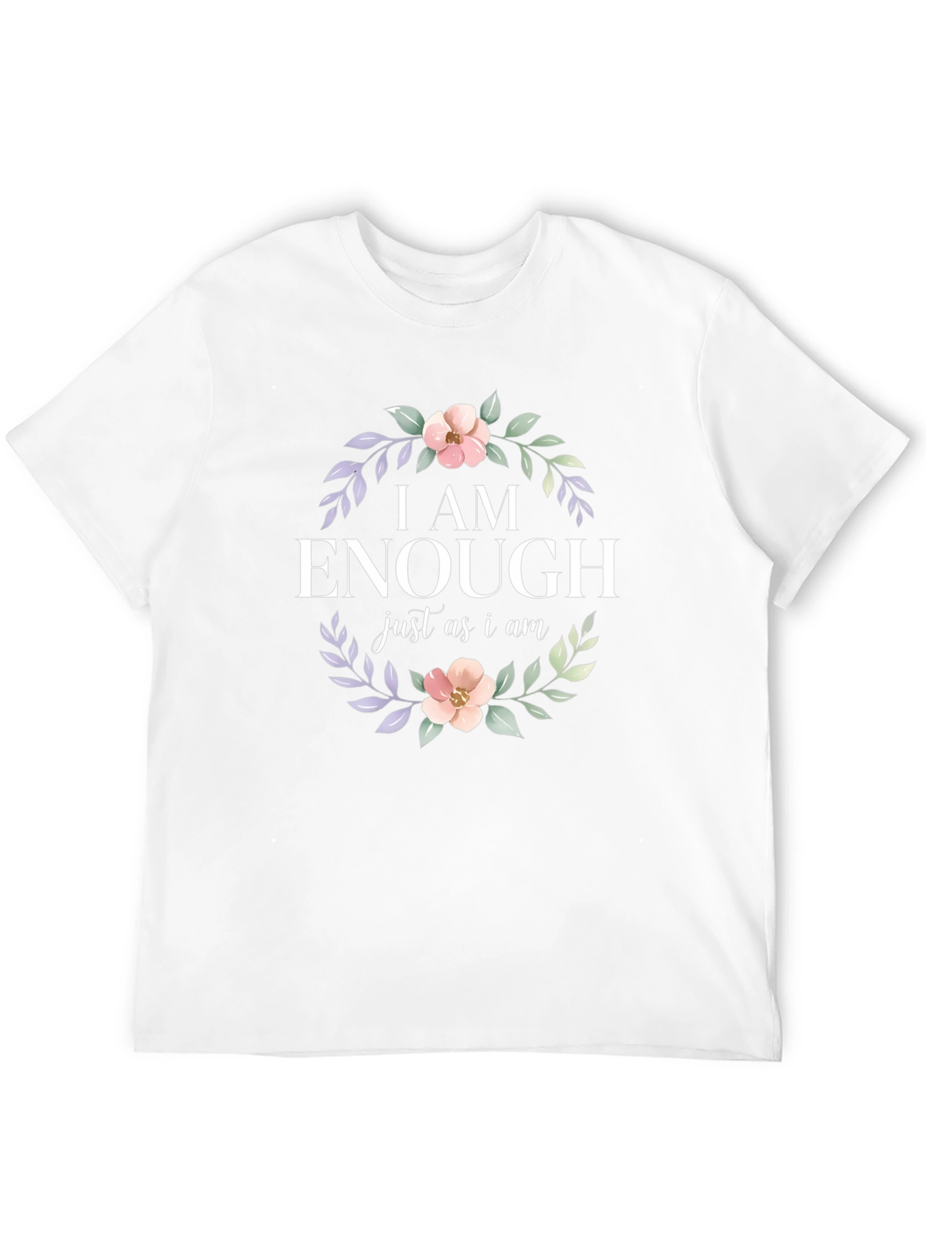 I AM ENOUGH Floral Graphic Tee - Black