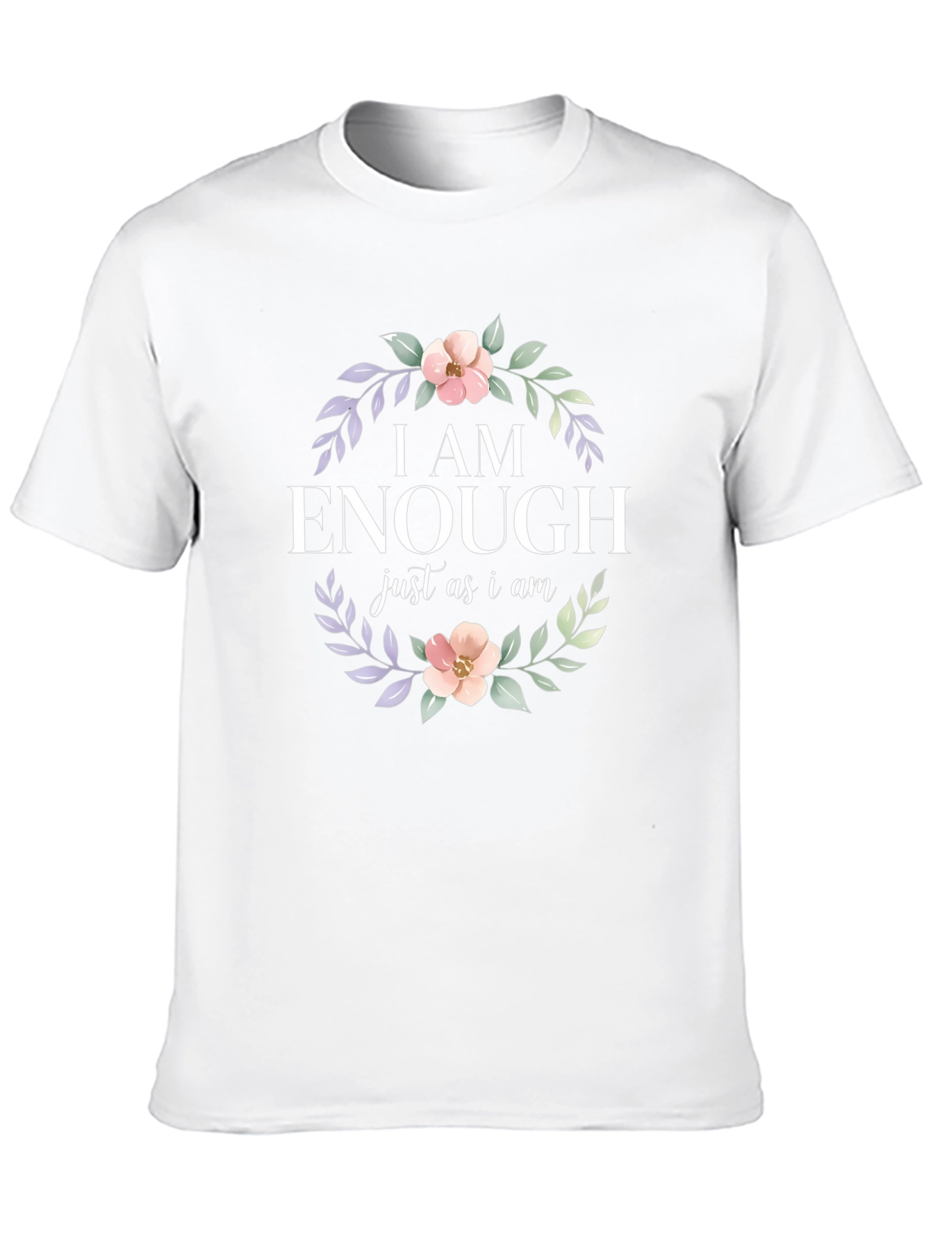 I AM ENOUGH Floral Graphic Tee - Black