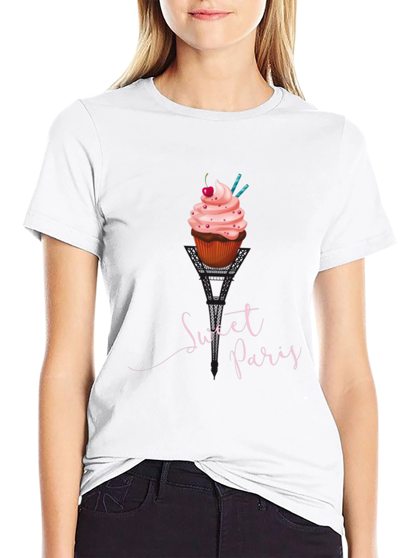 Sweet Paris Eiffel Tower Cupcake T-Shirt