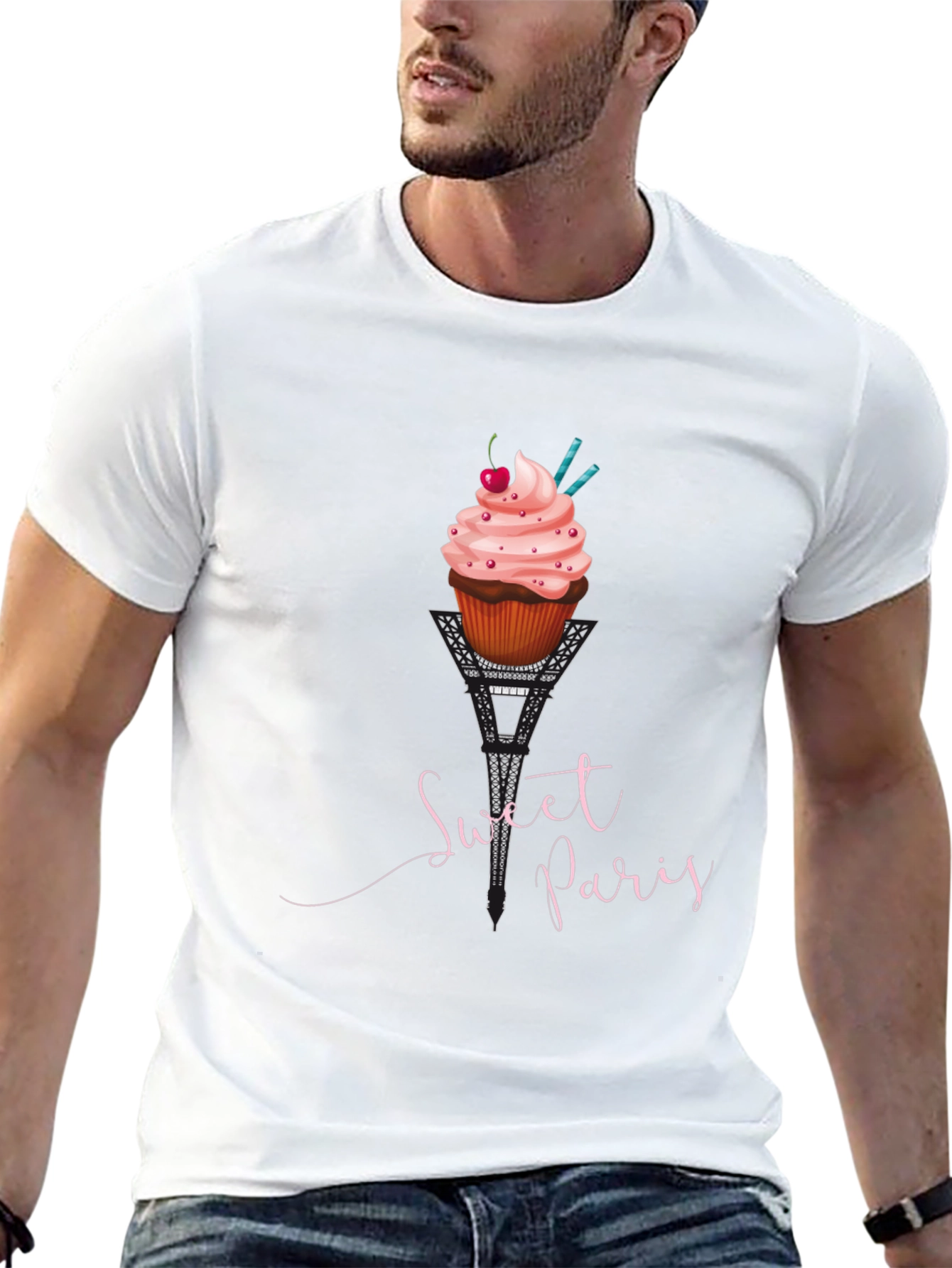 Sweet Paris Eiffel Tower Cupcake T-Shirt