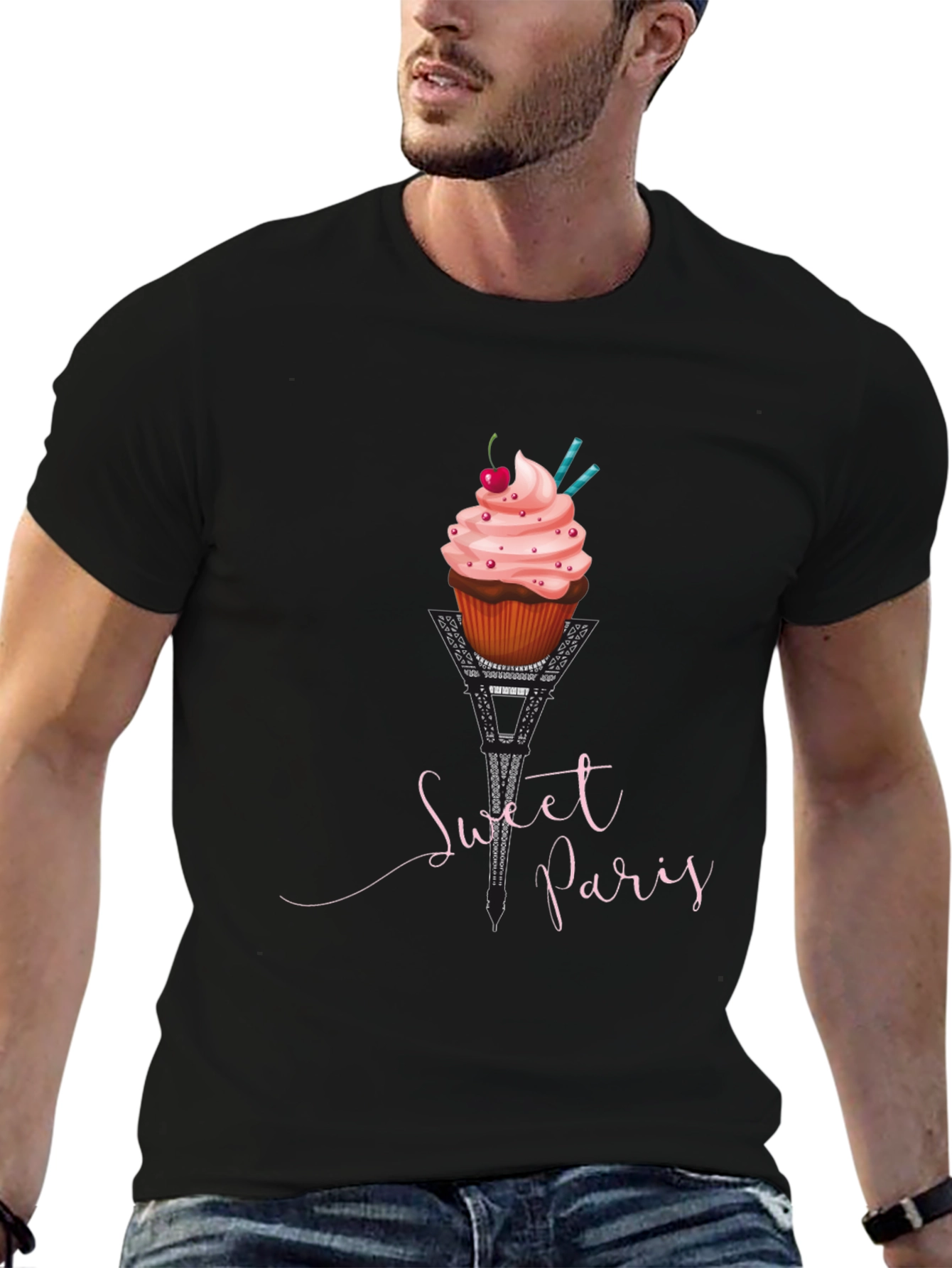 Sweet Paris Eiffel Tower Cupcake T-Shirt