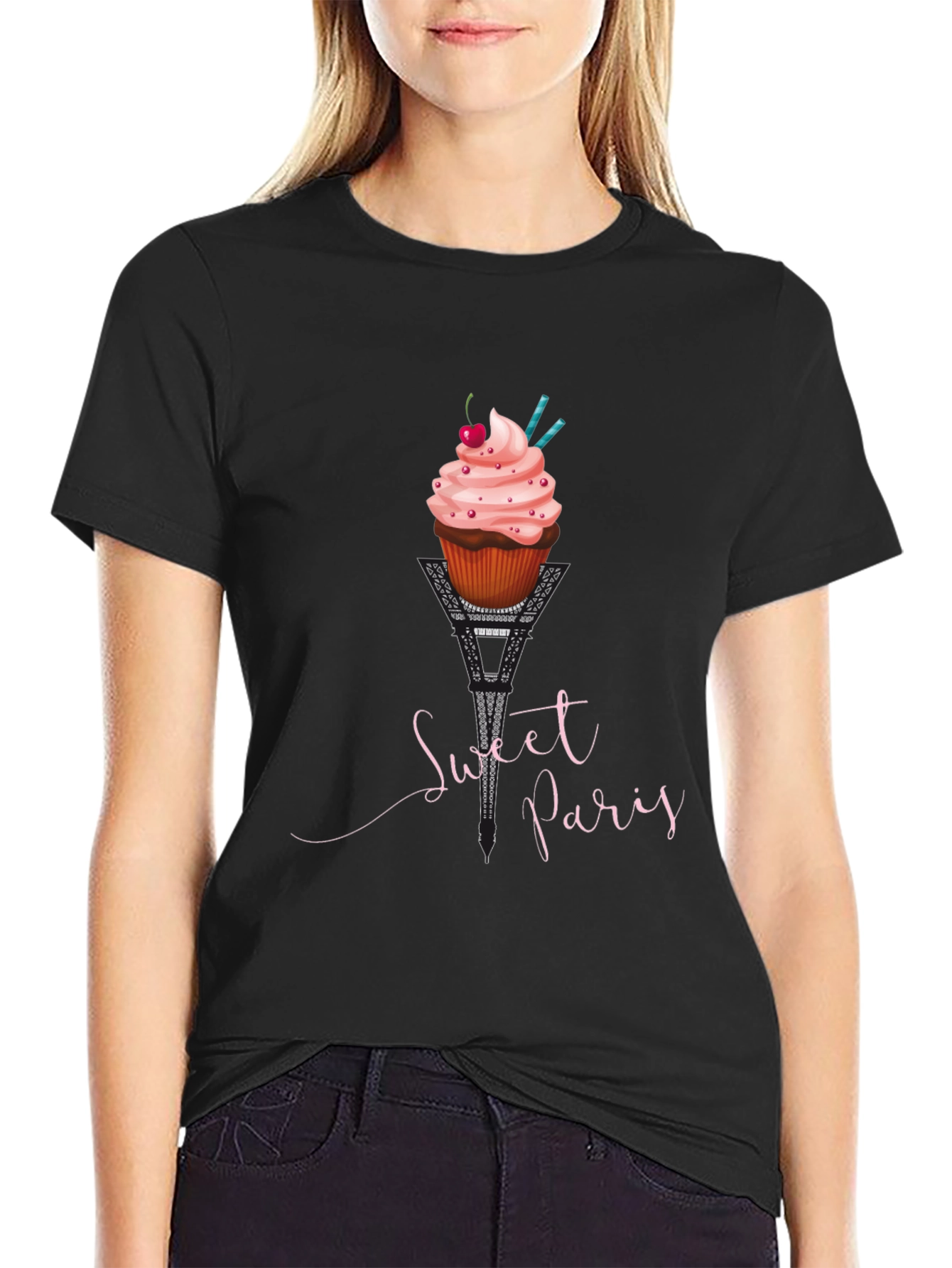 Sweet Paris Eiffel Tower Cupcake T-Shirt