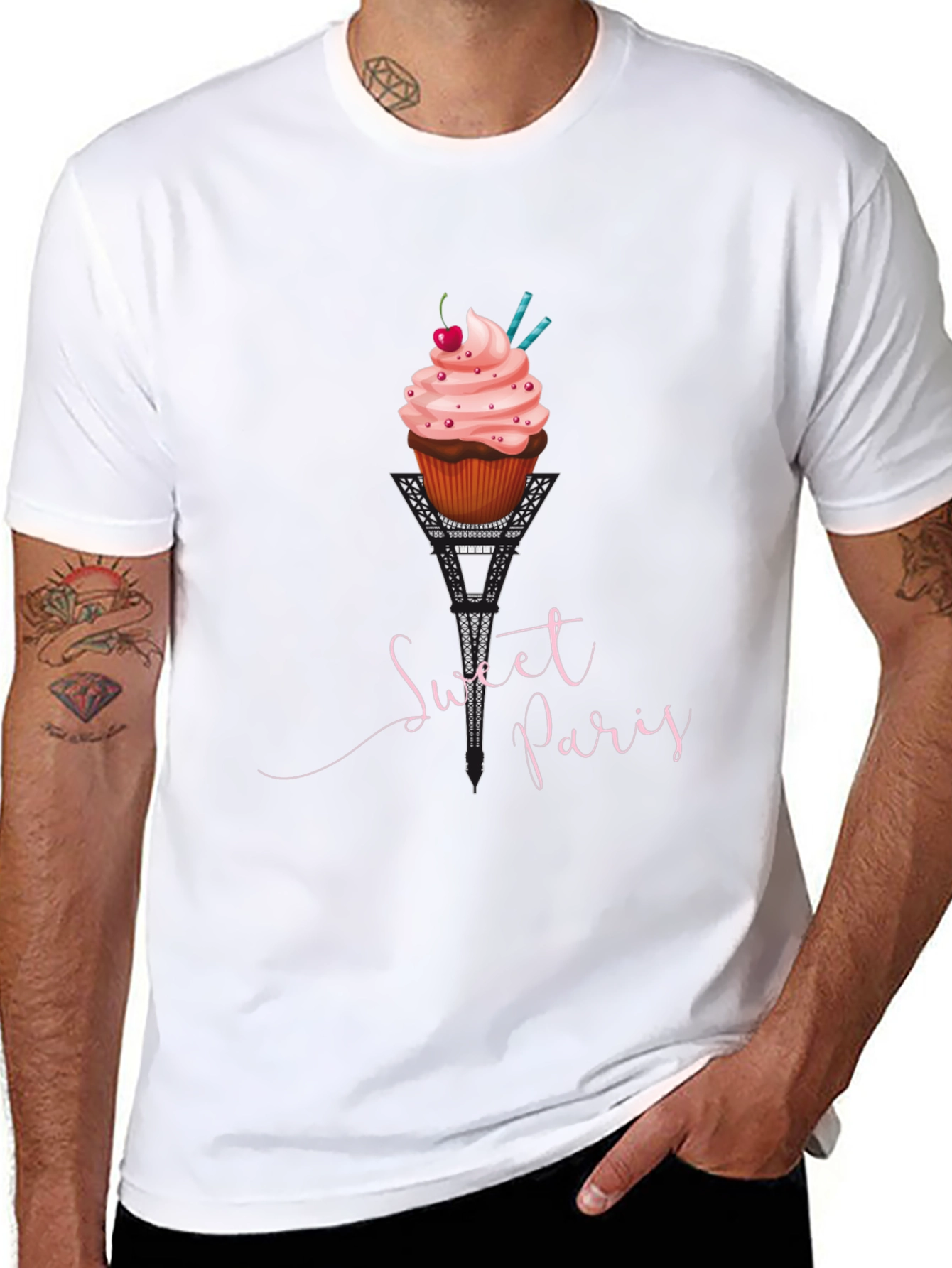 Sweet Paris Eiffel Tower Cupcake T-Shirt