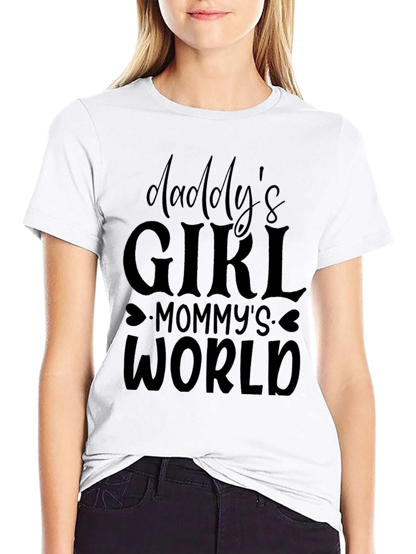 Daddys Girl Mommys World Black T-Shirt