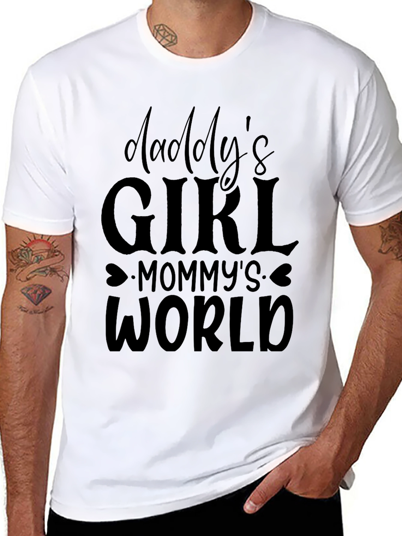 Daddys Girl Mommys World Black T-Shirt