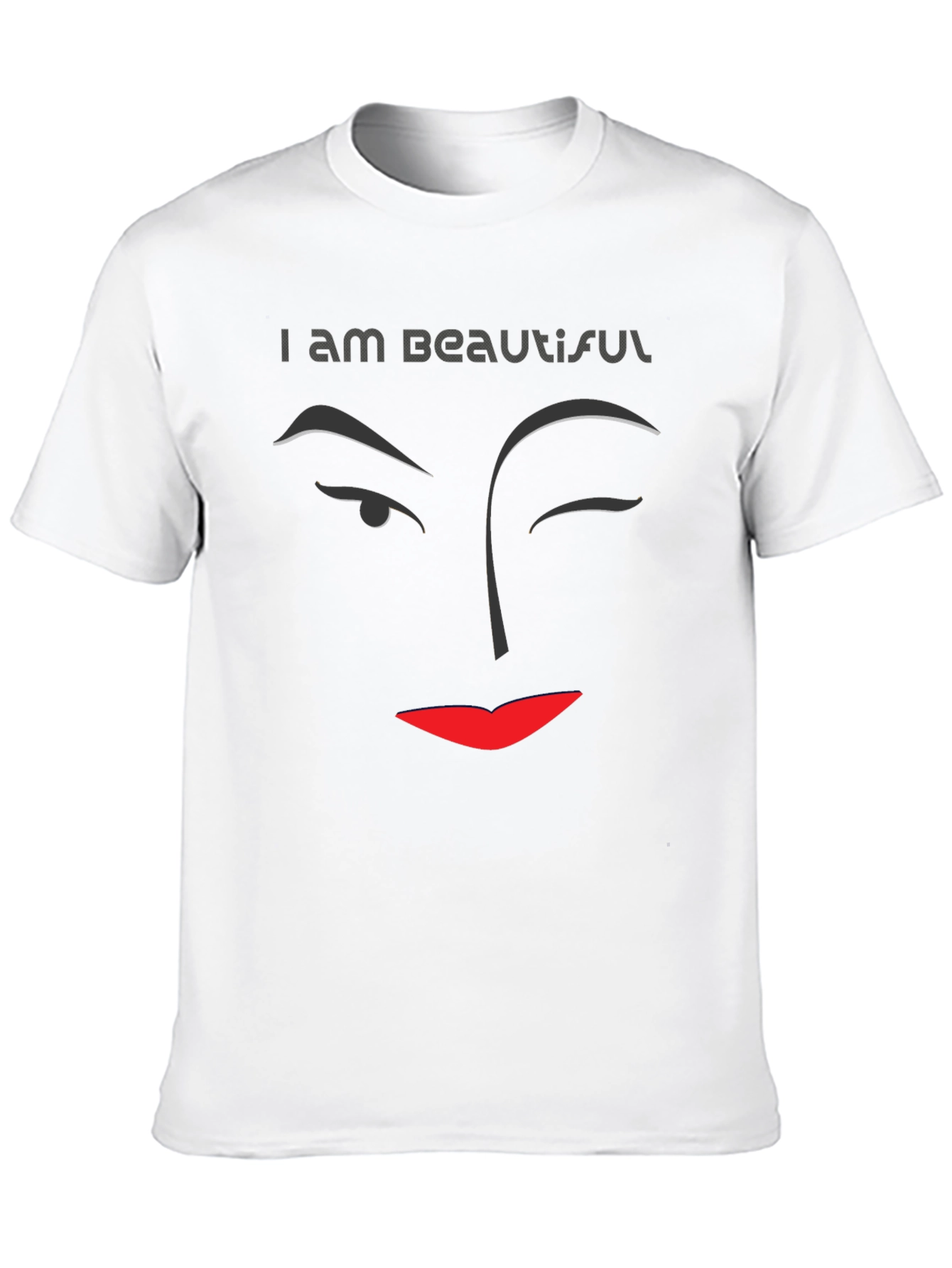 I am Beautiful Graphic Print Black T-Shirt
