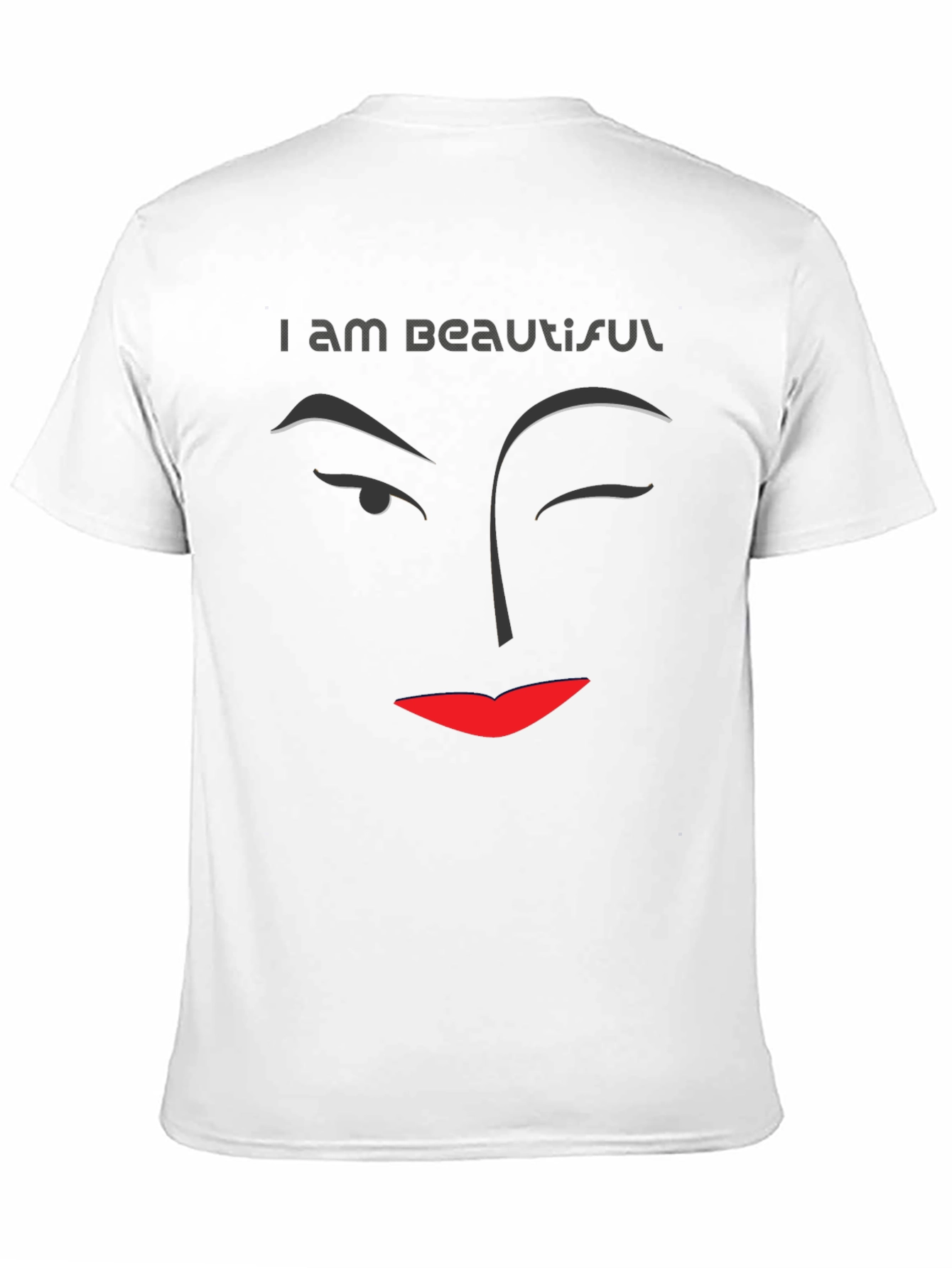 I am Beautiful Graphic Print Black T-Shirt