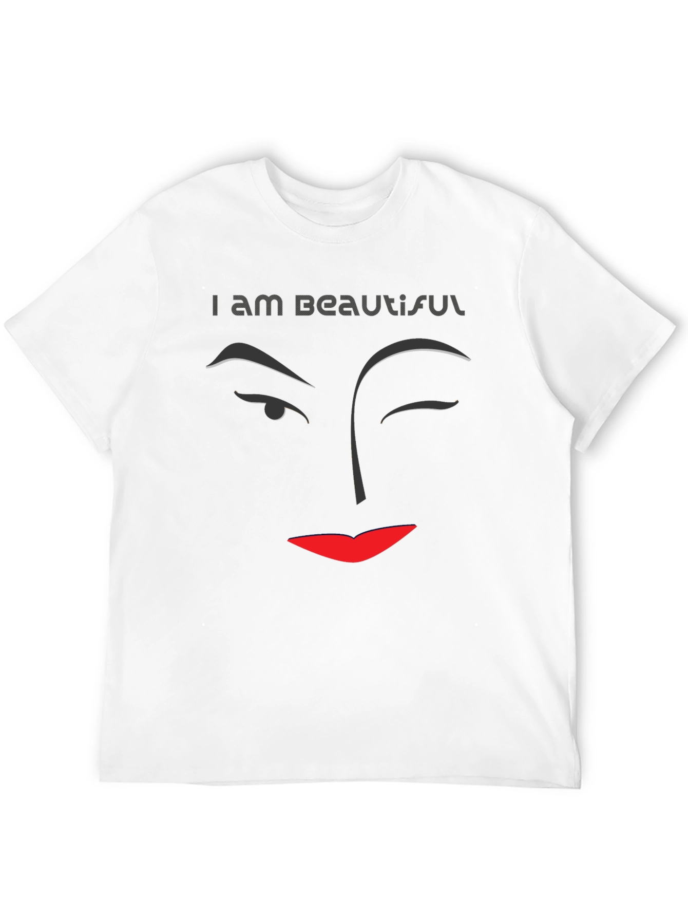 I am Beautiful Graphic Print Black T-Shirt