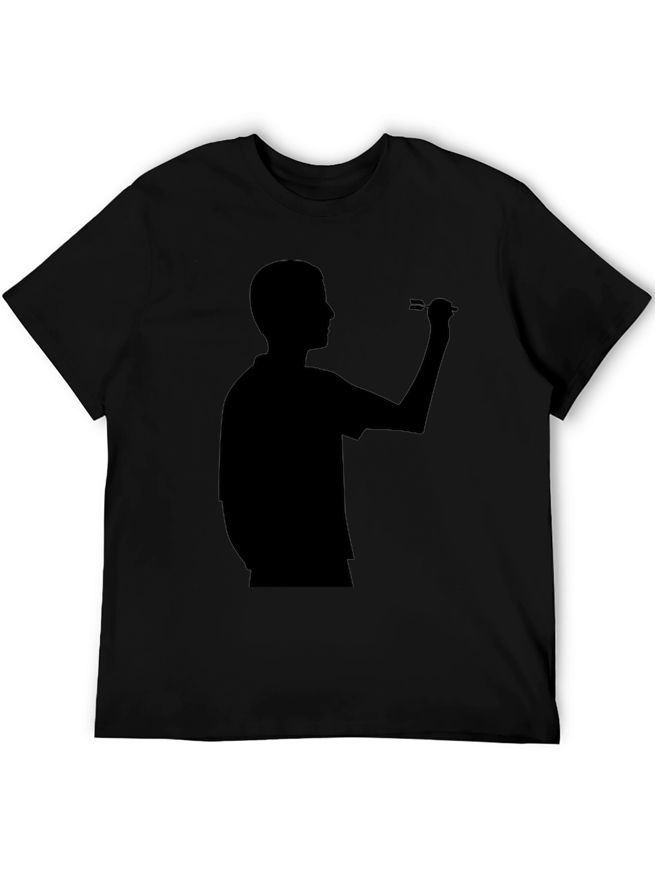 Darts Player Silhouette Graphic Tee - Black