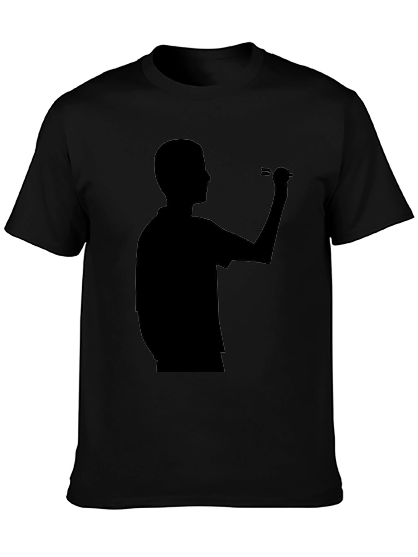 Darts Player Silhouette Graphic Tee - Black
