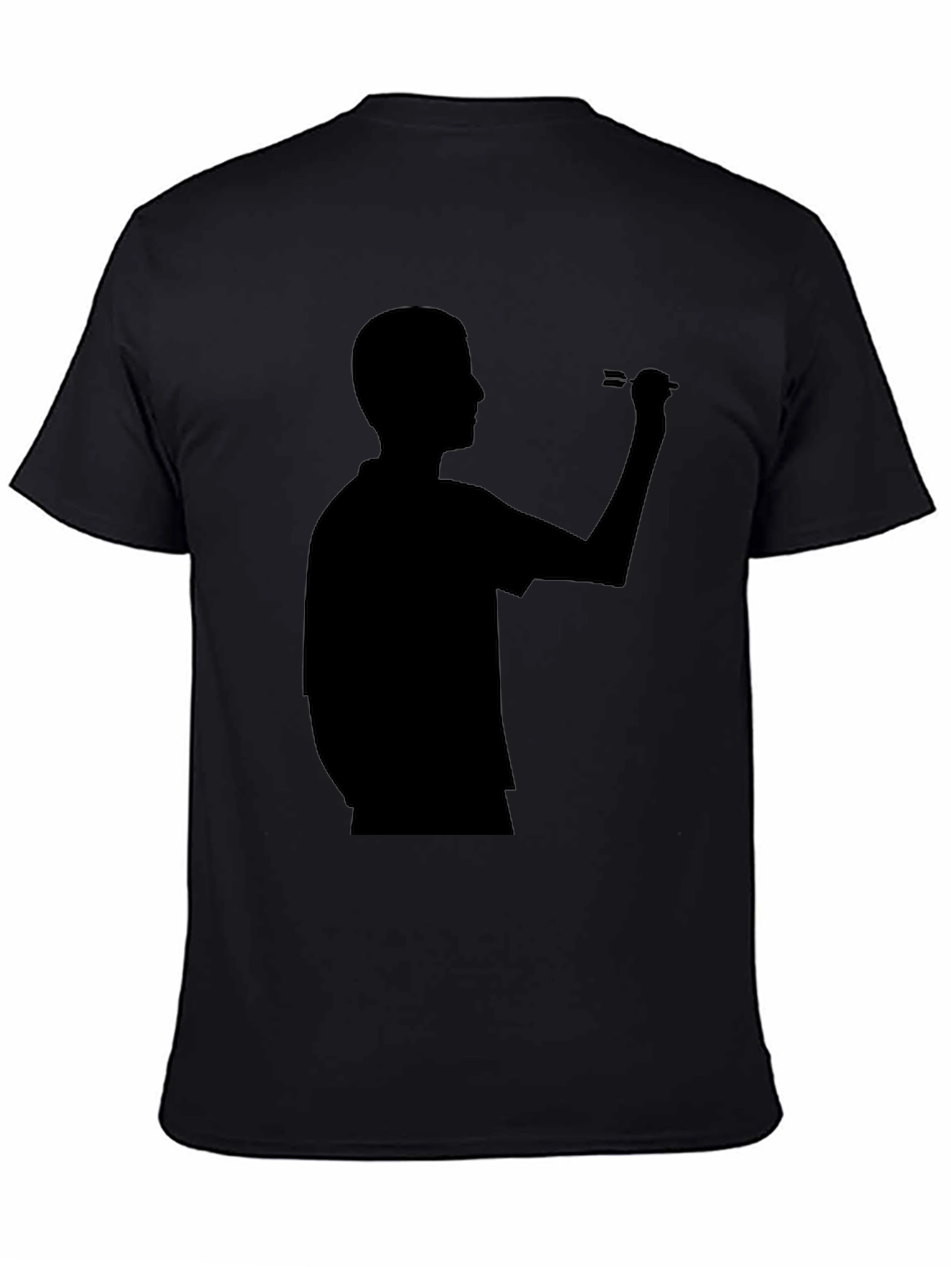 Darts Player Silhouette Graphic Tee - Black
