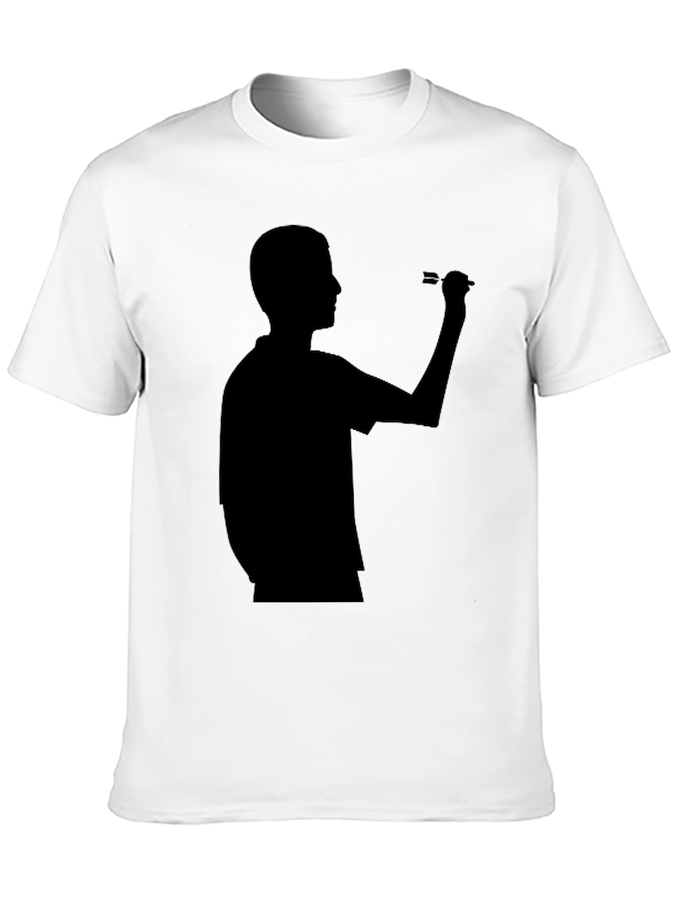 Darts Player Silhouette Graphic Tee - Black