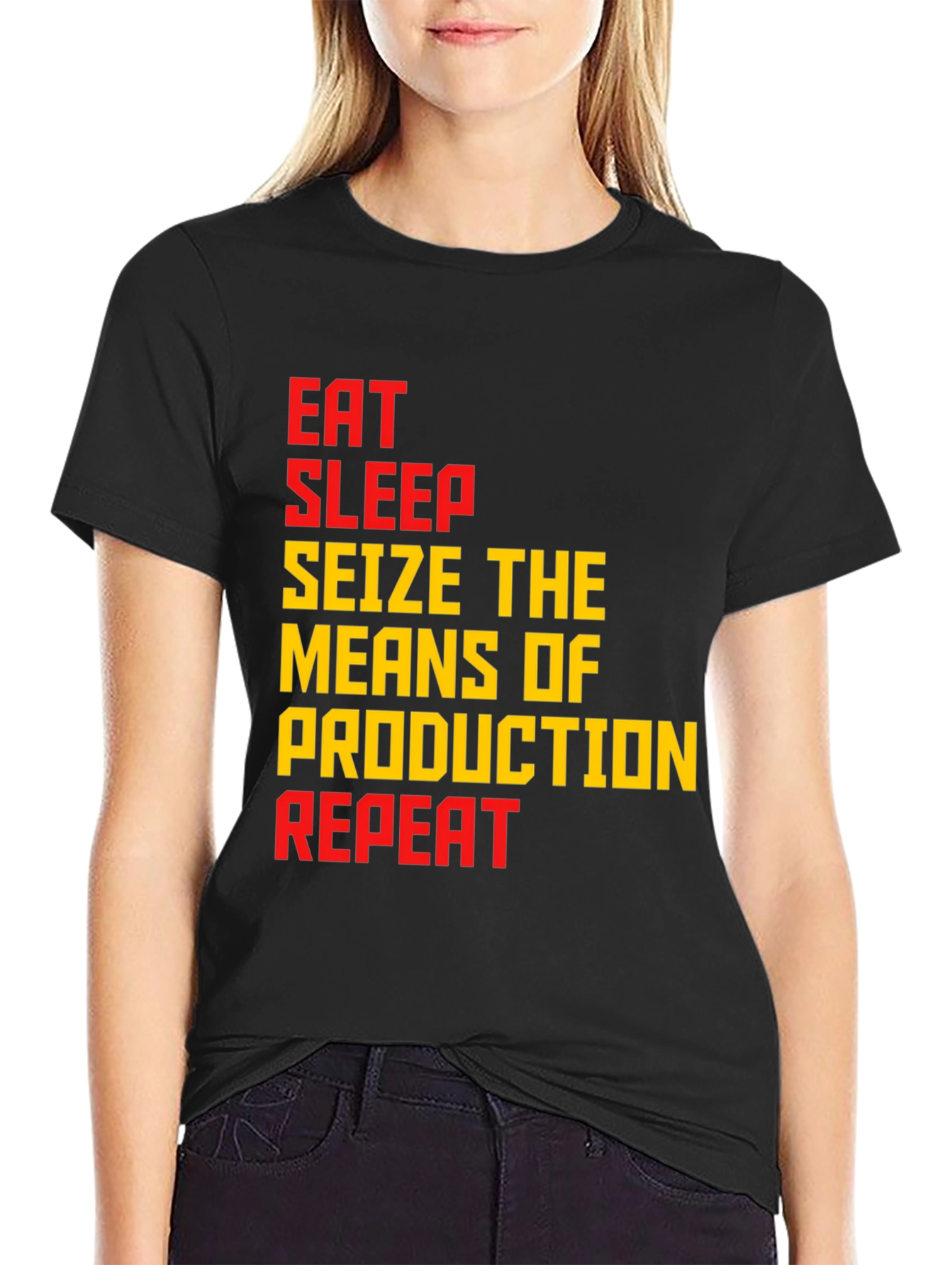 Eat Sleep Seize Production Repeat Graphic Tee