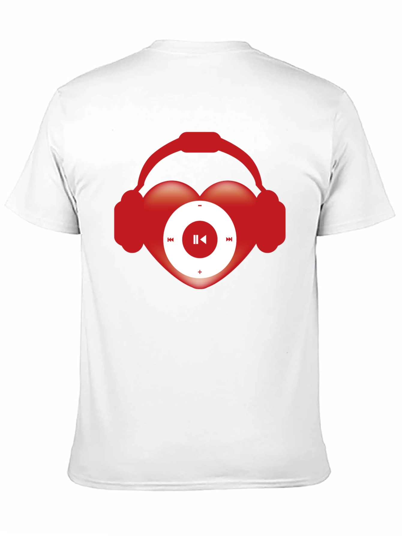 Music Lover T-Shirt Heart Headphones Audio Player