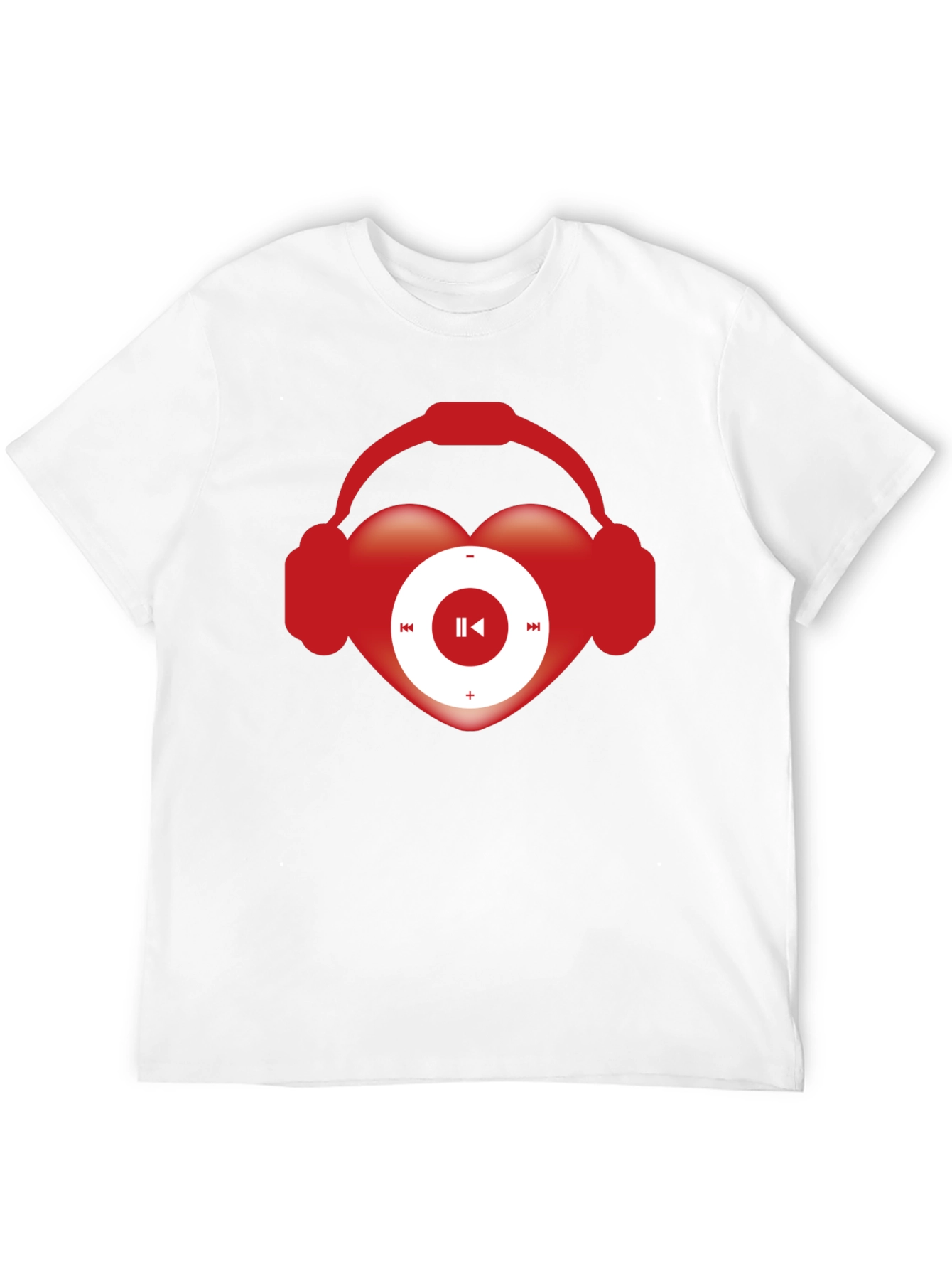 Music Lover T-Shirt Heart Headphones Audio Player