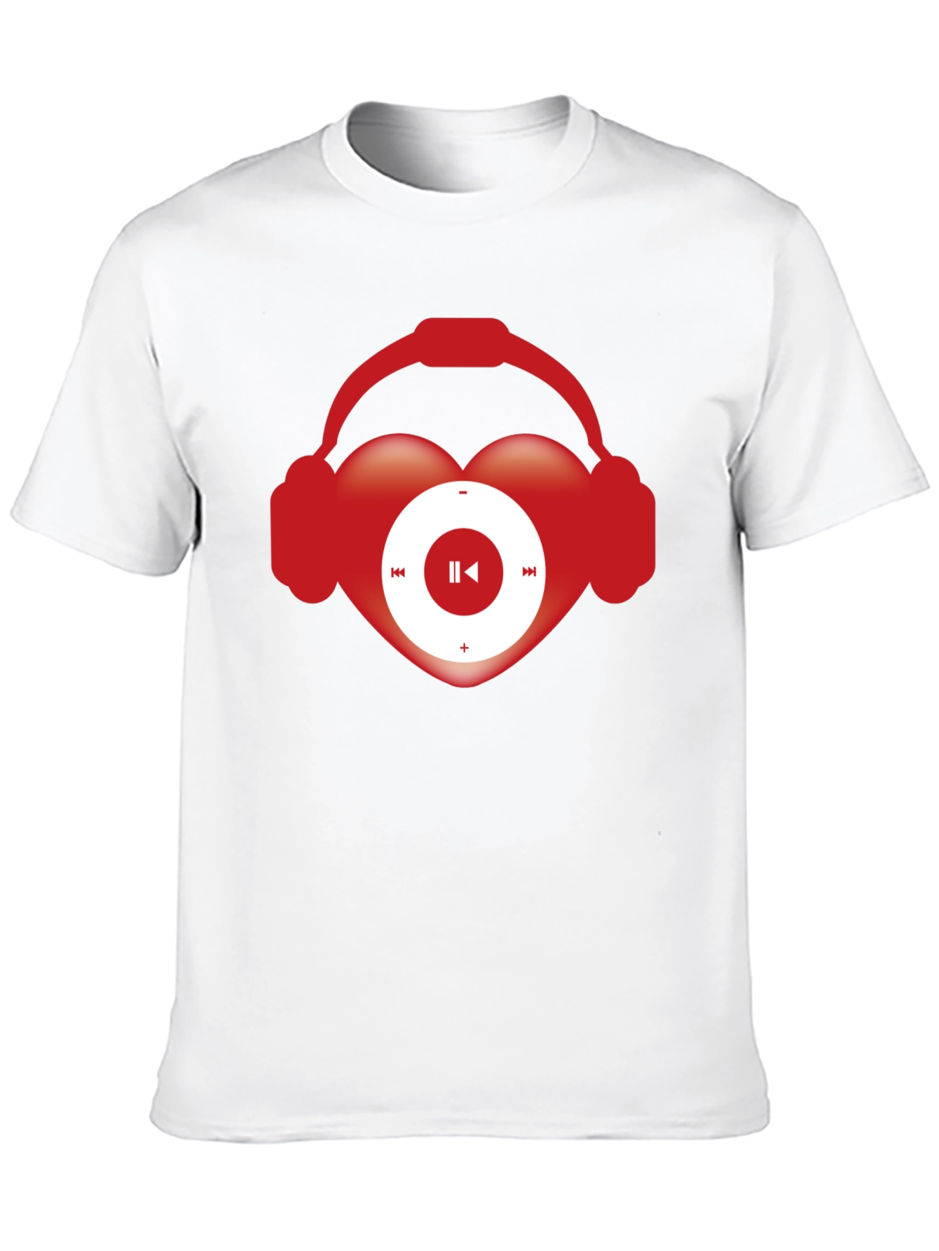 Music Lover T-Shirt Heart Headphones Audio Player
