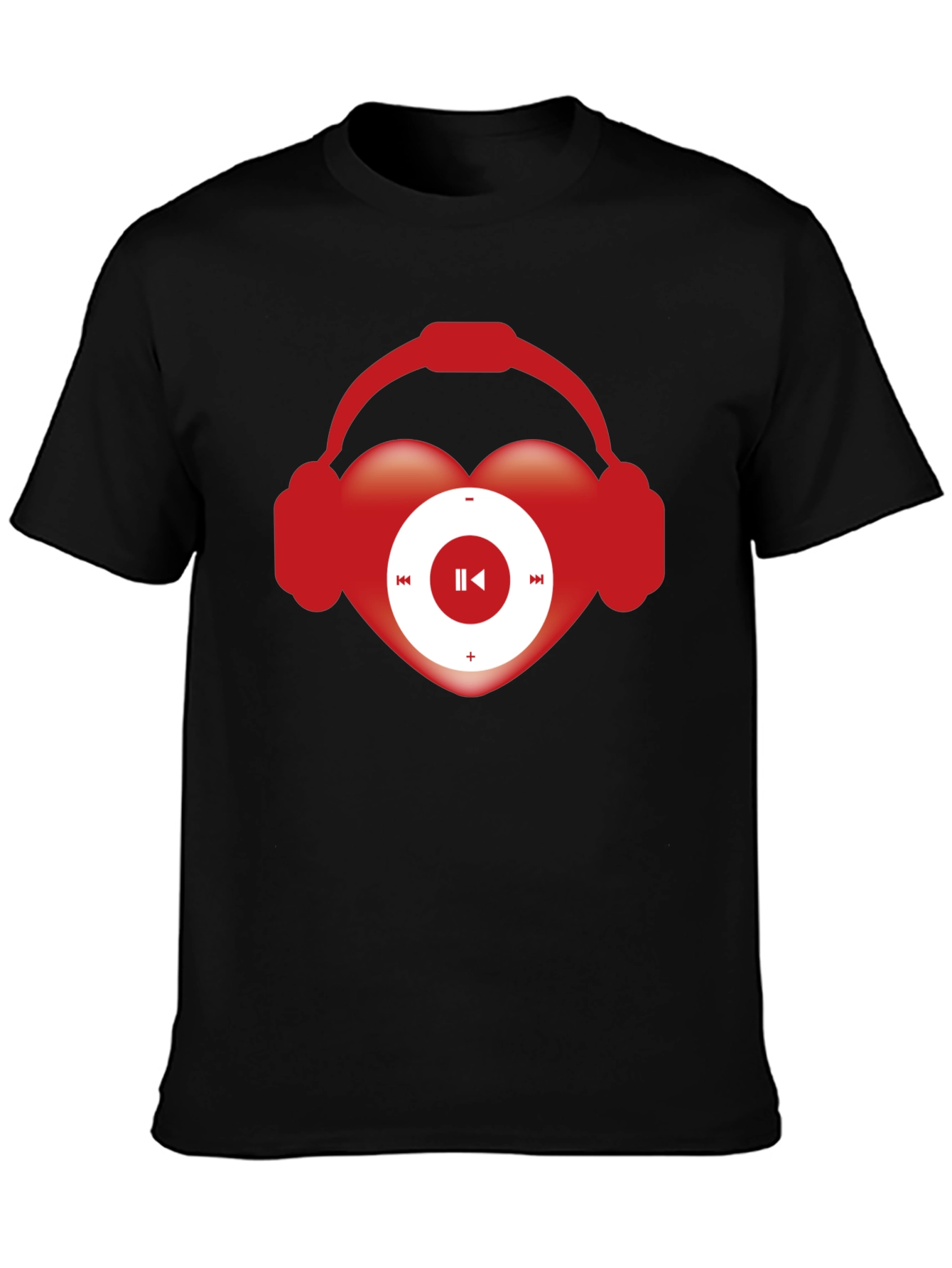 Music Lover T-Shirt Heart Headphones Audio Player