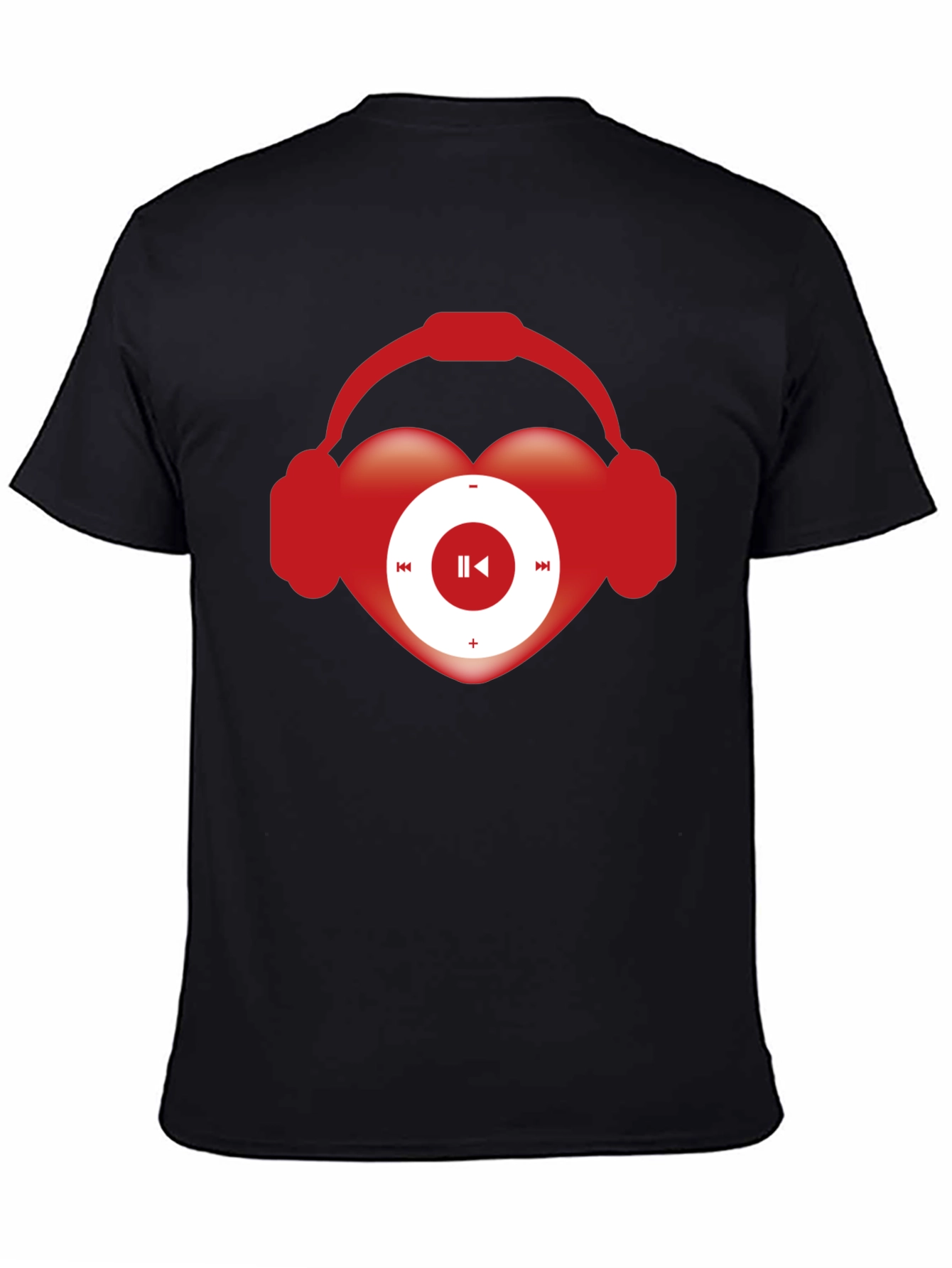 Music Lover T-Shirt Heart Headphones Audio Player