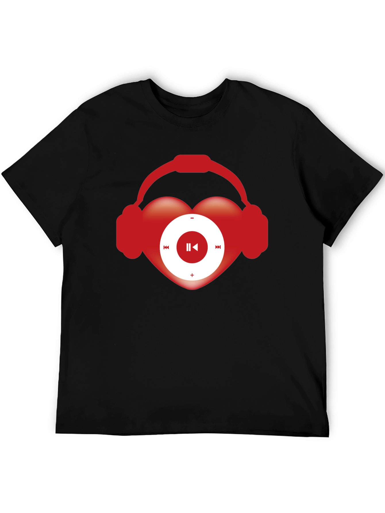 Music Lover T-Shirt Heart Headphones Audio Player