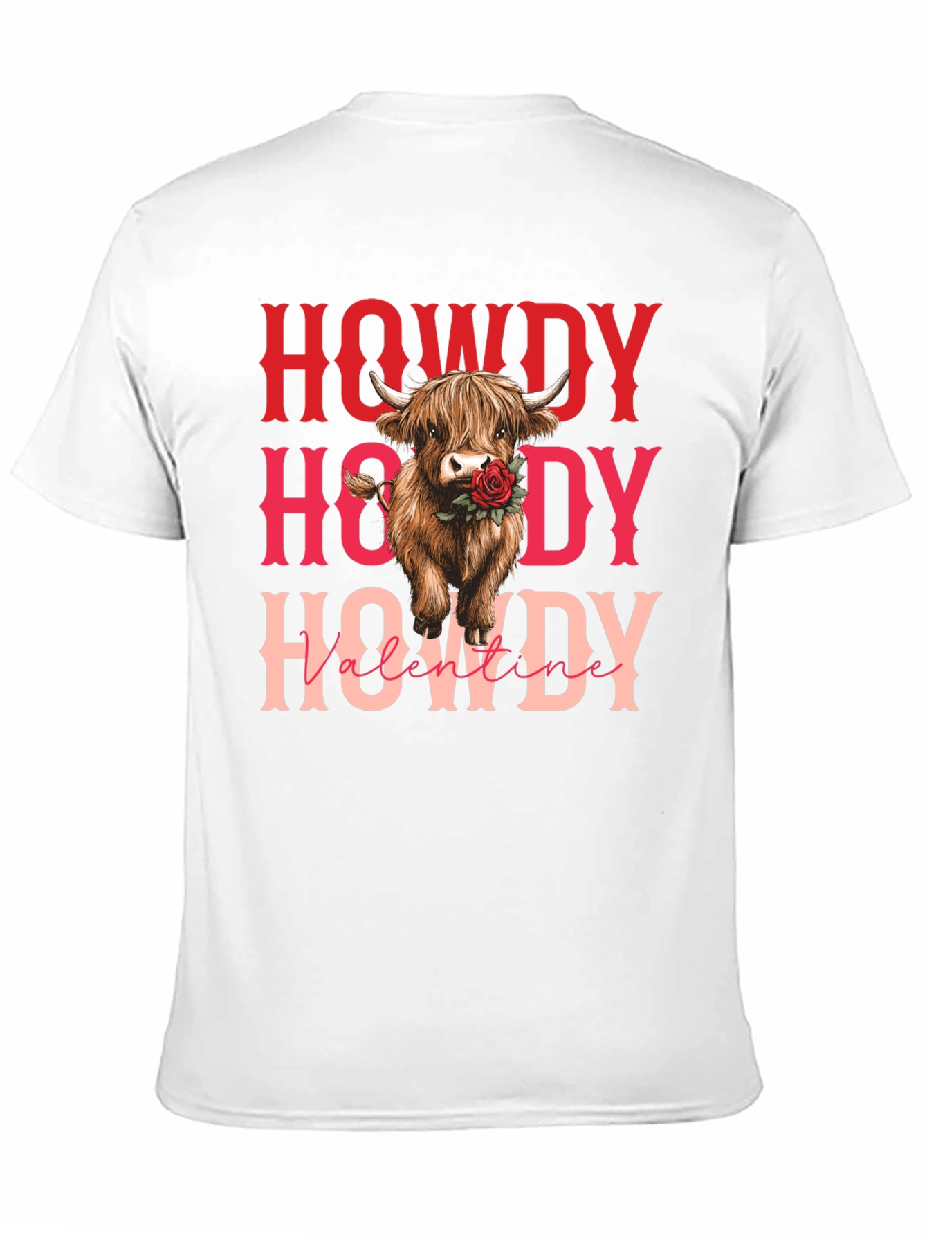 Howdy Valentine Cow Graphic Tee - Black