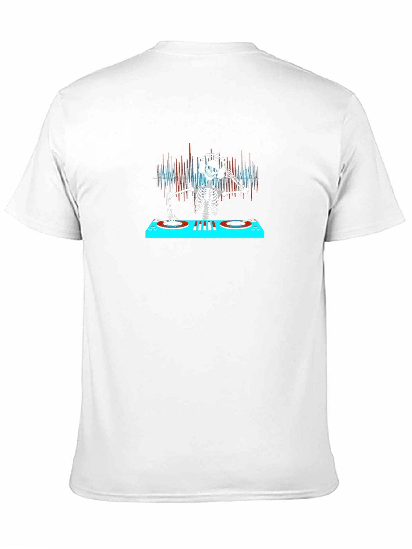 DJ Skeleton Graphic Tee - Black Cotton T-Shirt