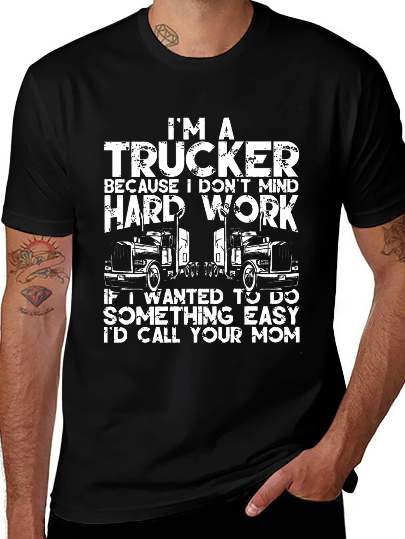 Trucker Graphic Tee - Hard Work Humor
