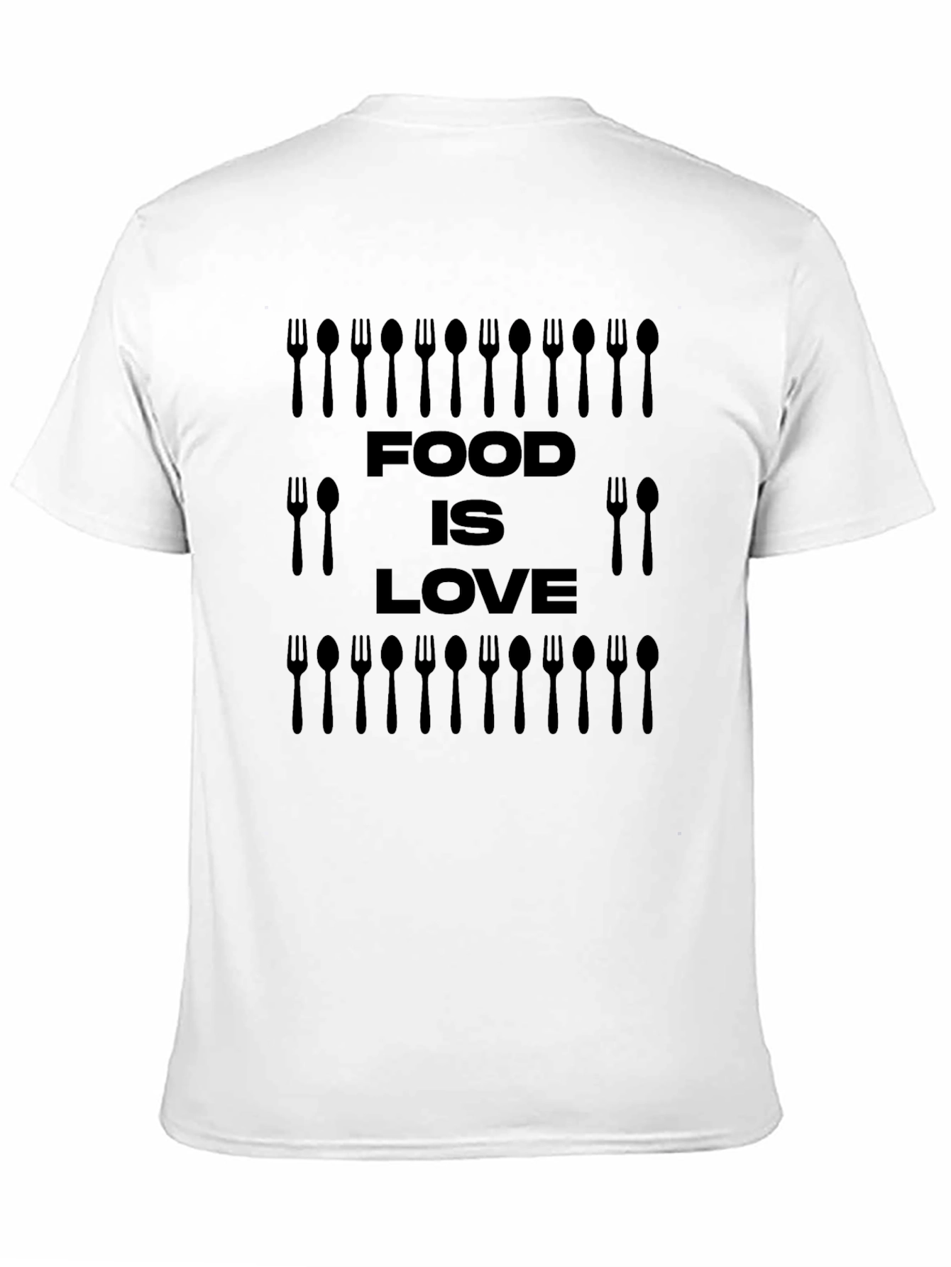 Food is Love Black Graphic T-Shirt
