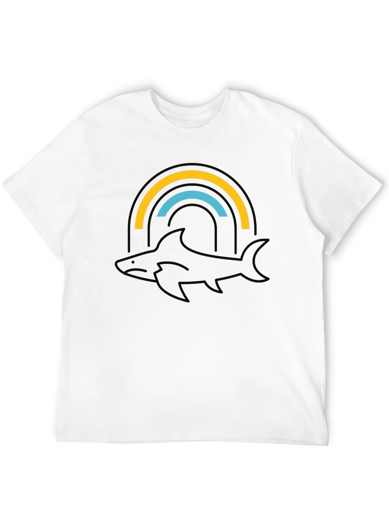 Orca Rainbow Graphic Tee - Stylish Black T-Shirt