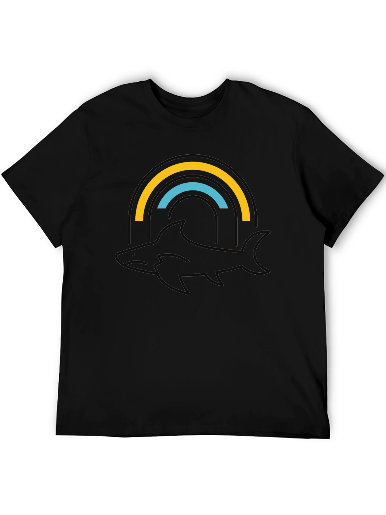 Orca Rainbow Graphic Tee - Stylish Black T-Shirt